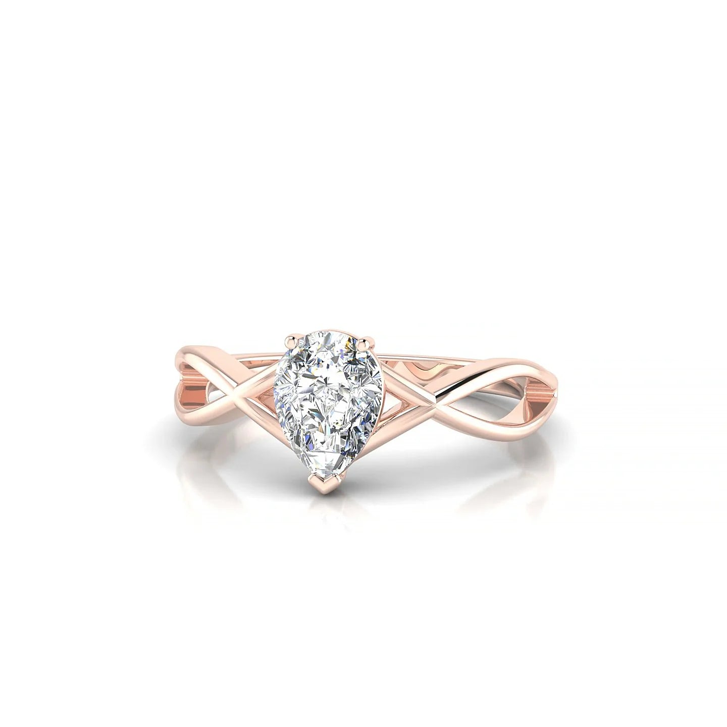 Daze | 18k Rose Gold 7 x 5 mm Pear Diamond Ring