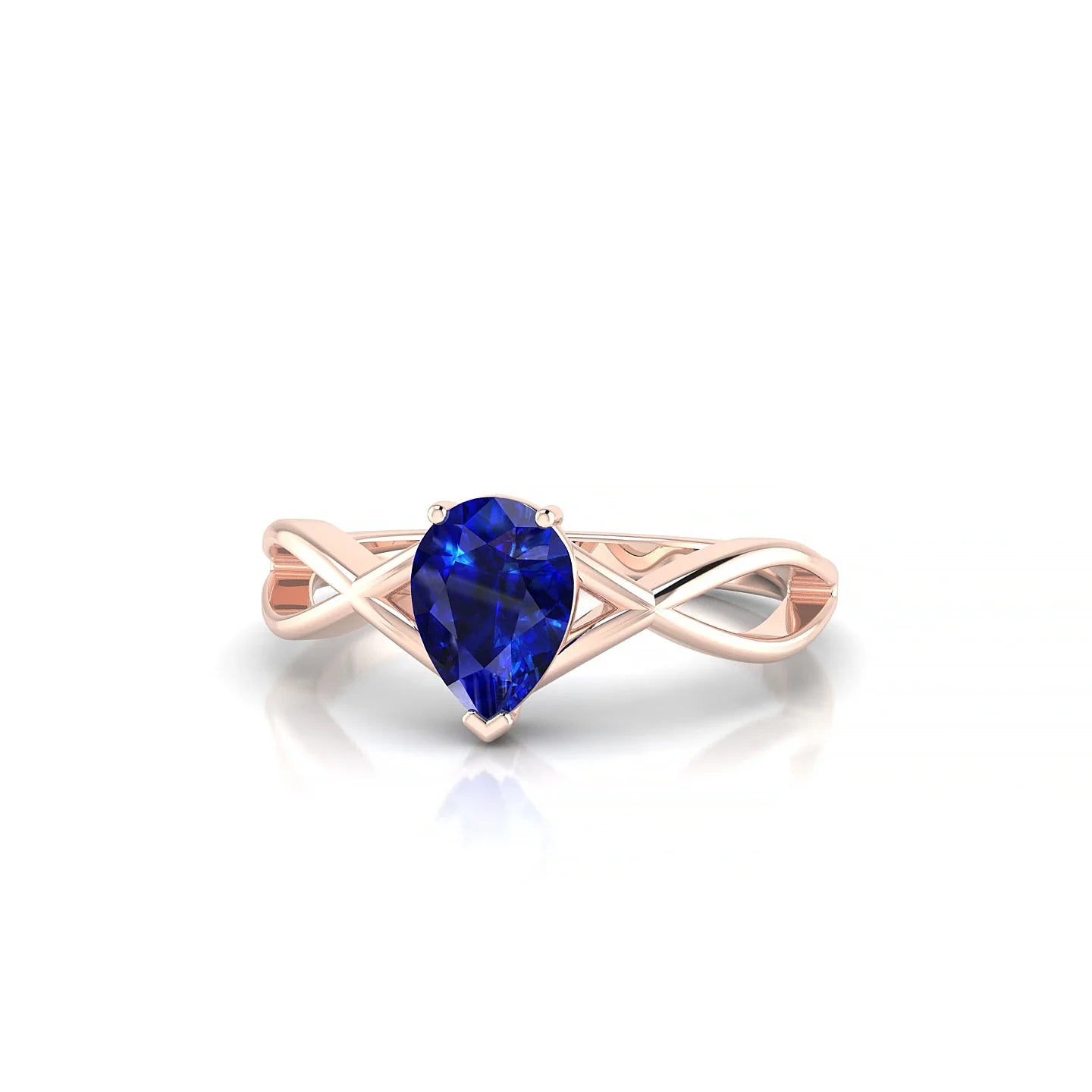 Daze | 18k Rose Gold 7 x 5 mm Pear Sapphire Ring
