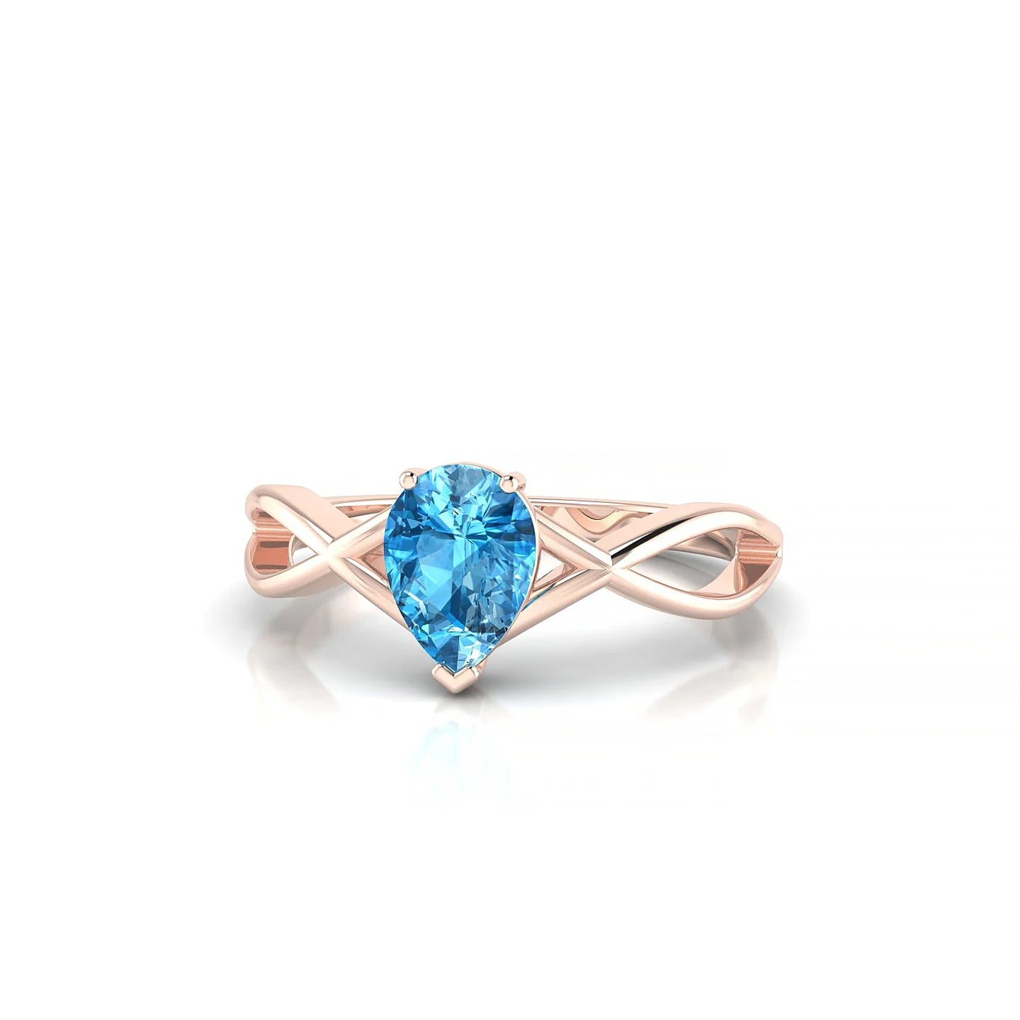 Daze | 18k Rose Gold 7 x 5 mm Pear Topaz Ring
