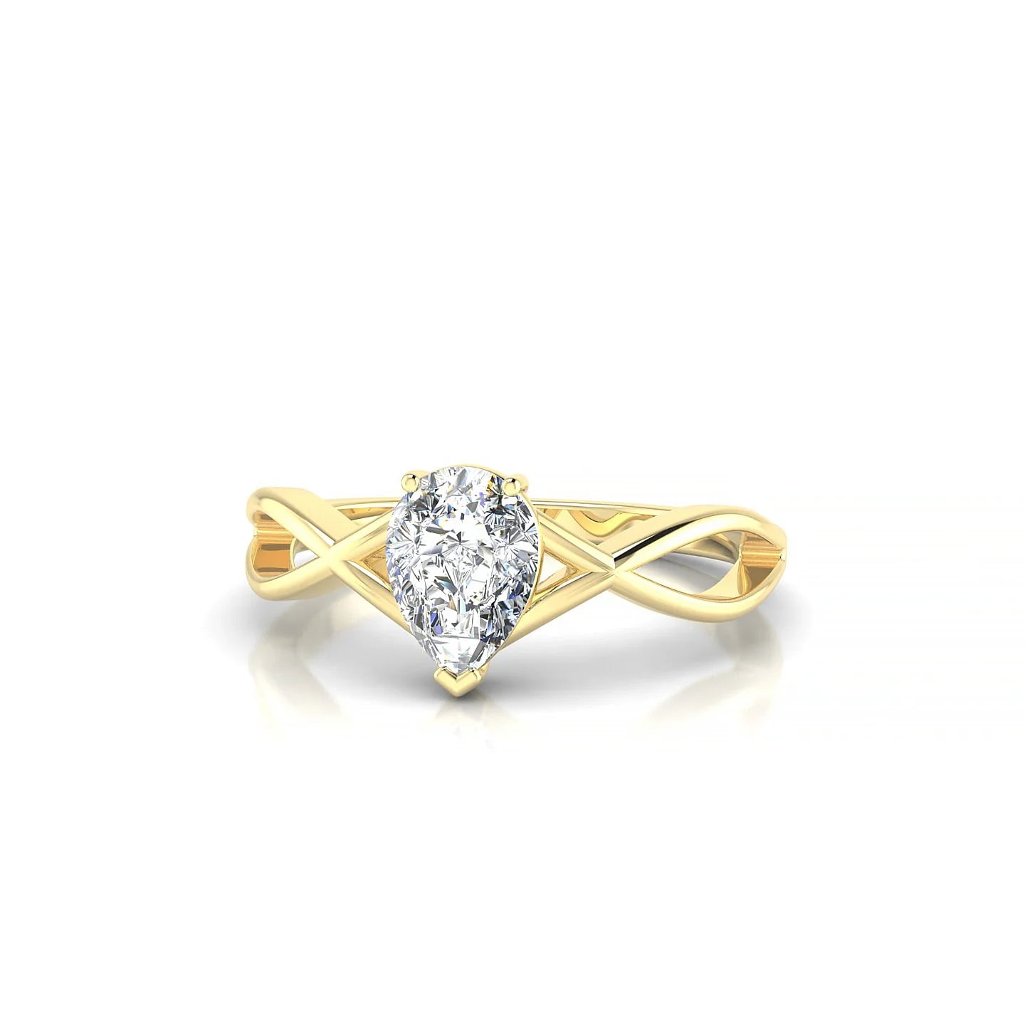 Daze | 18k Yellow Gold 7 x 5 mm Pear Diamond Ring