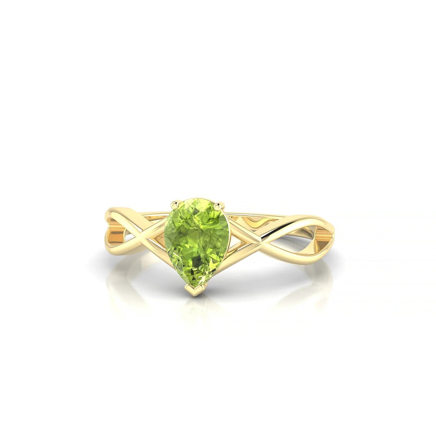 Daze | 18k Yellow Gold 7 x 5 mm Pear Peridot Ring