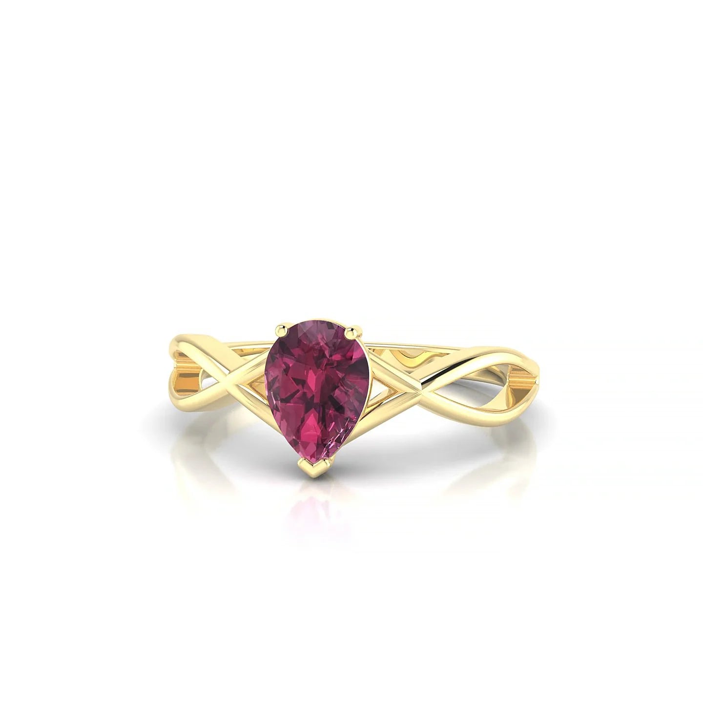 Daze | 18k Yellow Gold 7 x 5 mm Pear Rhodolite Ring
