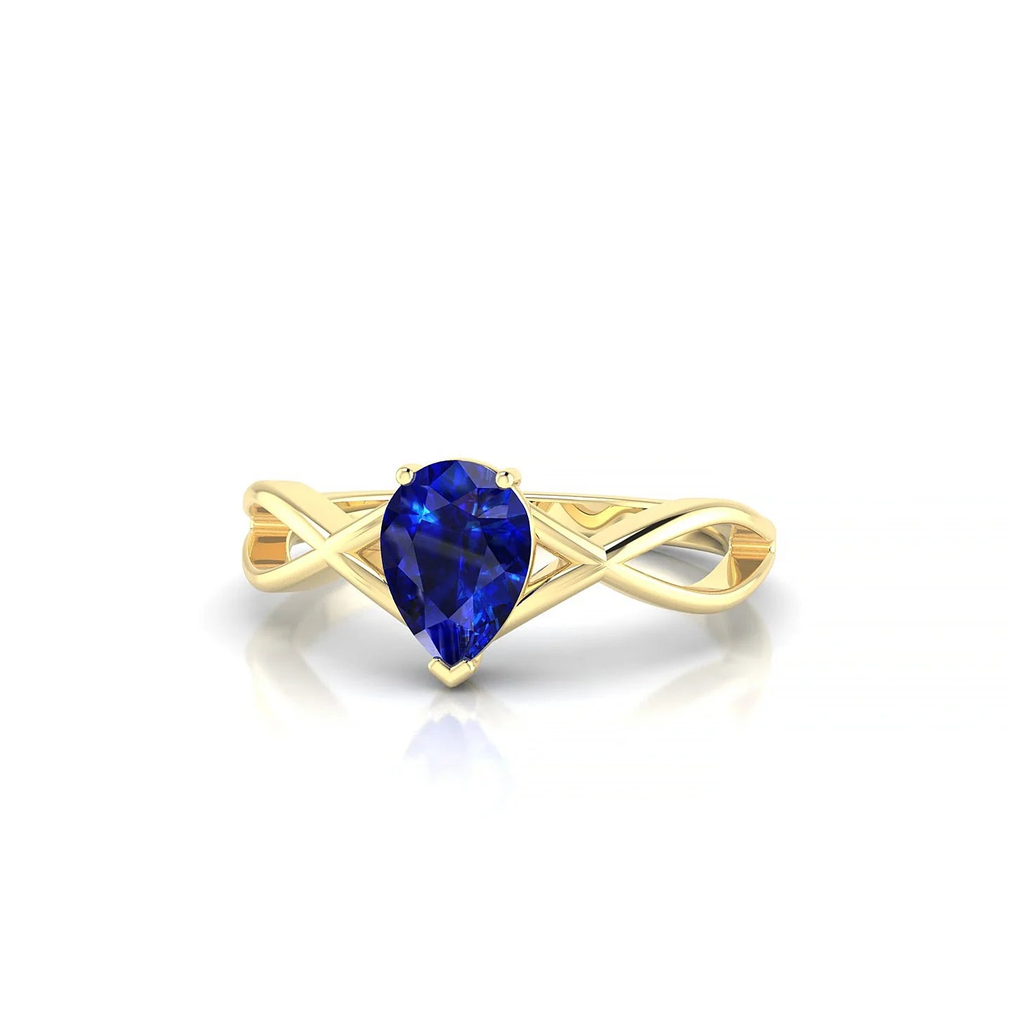 Daze | 18k Yellow Gold 7 x 5 mm Pear Sapphire Ring