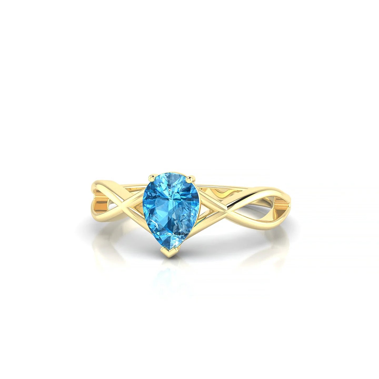 Daze | 18k Yellow Gold 7 x 5 mm Pear Topaz Ring