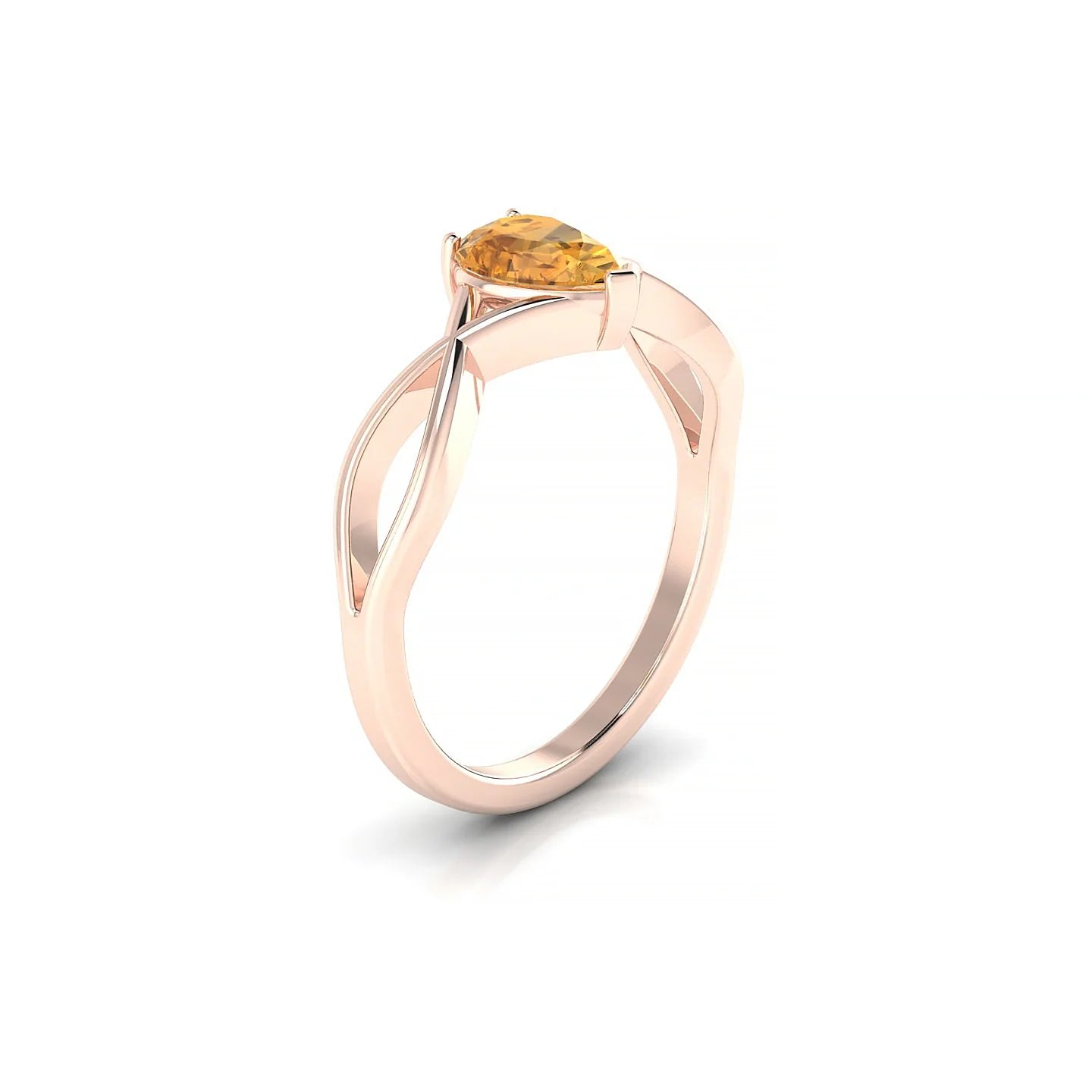 Daze | 18k Rose Gold 7 x 5 mm Pear Citrine Ring