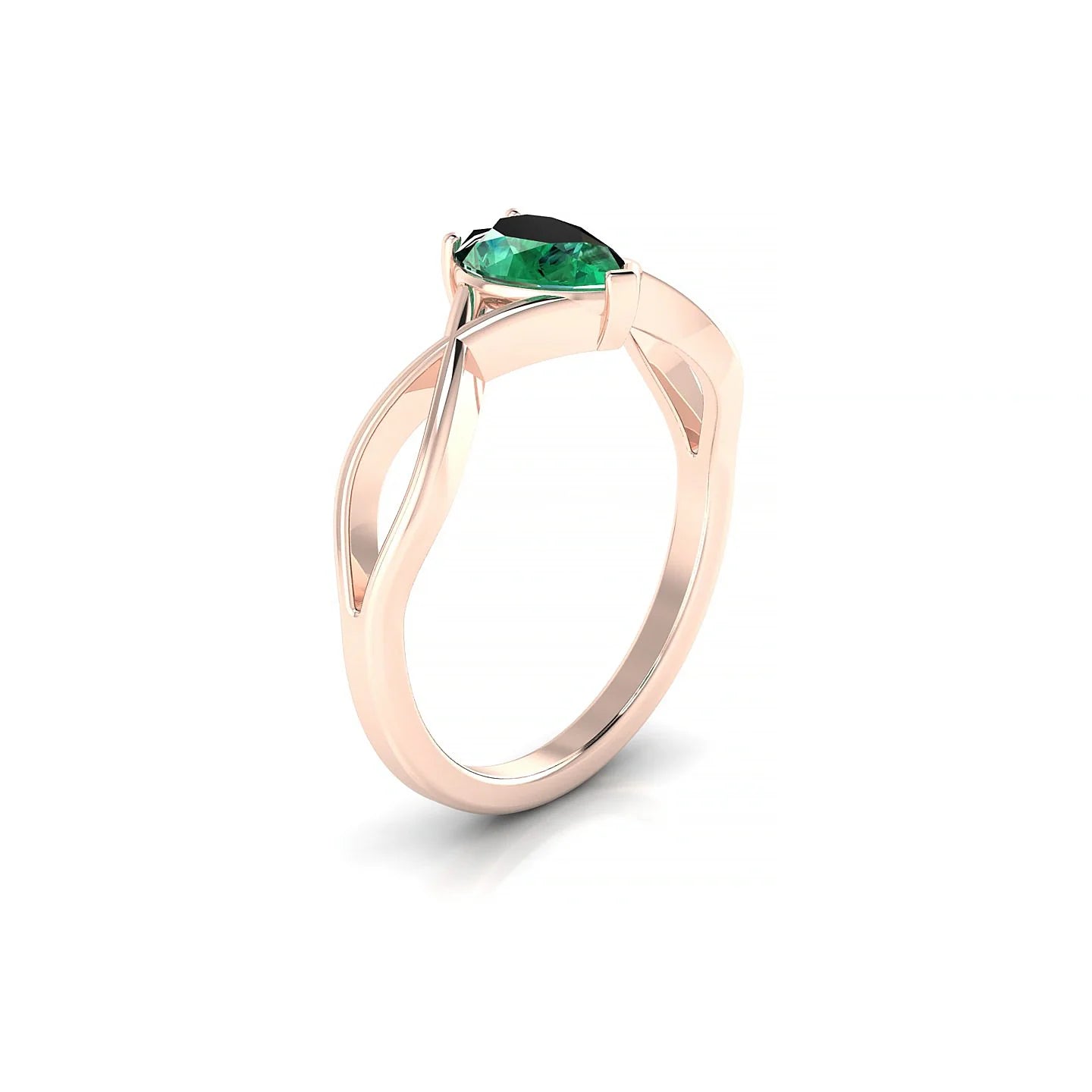 Daze | 18k Rose Gold 7 x 5 mm Pear Emerald Ring
