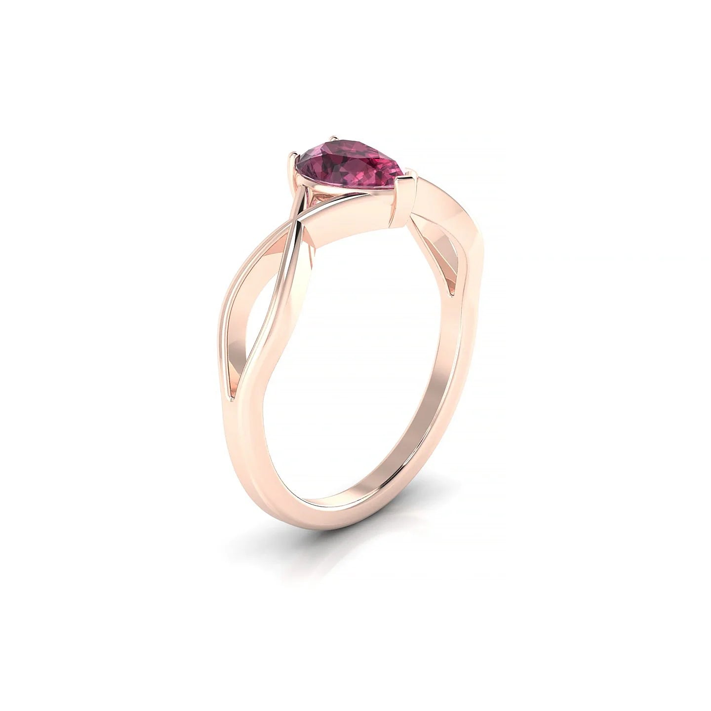 Daze | 18k Rose Gold 7 x 5 mm Pear Rhodolite Ring