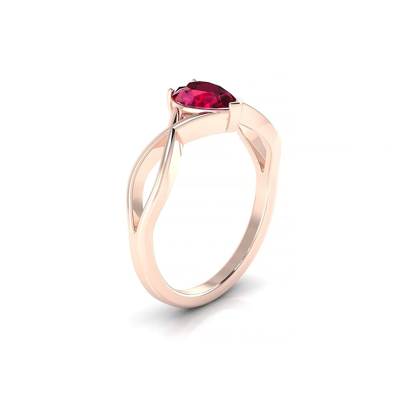 Daze | 18k Rose Gold 7 x 5 mm Pear Ruby Ring