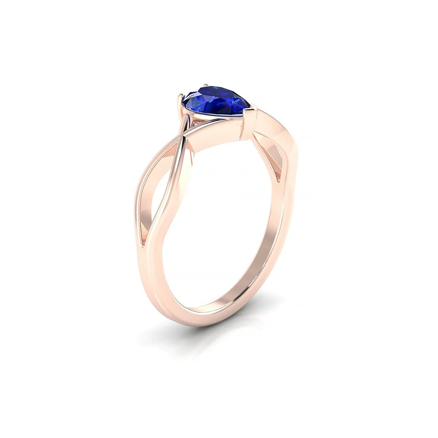 Daze | 18k Rose Gold 7 x 5 mm Pear Sapphire Ring
