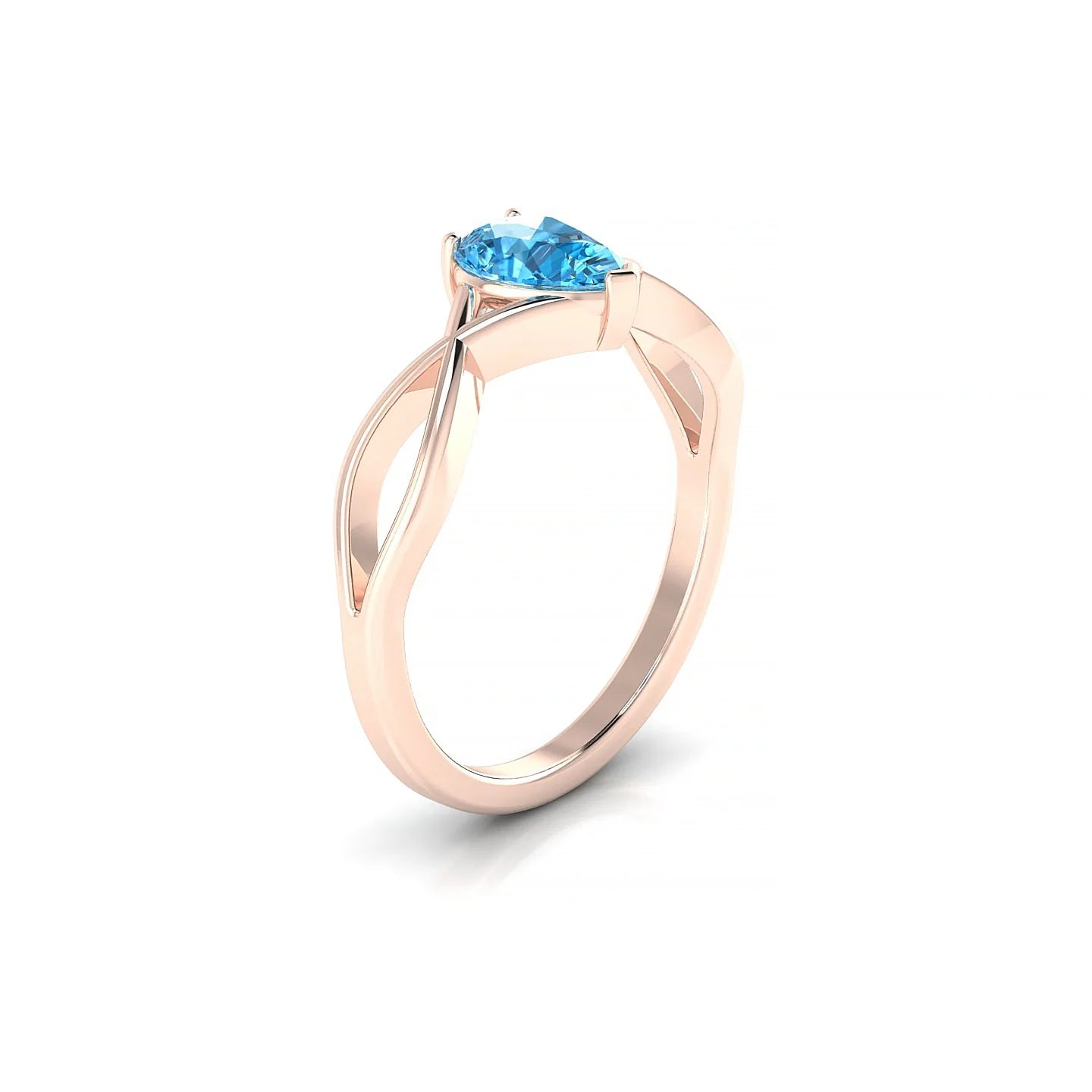 Daze | 18k Rose Gold 7 x 5 mm Pear Topaz Ring