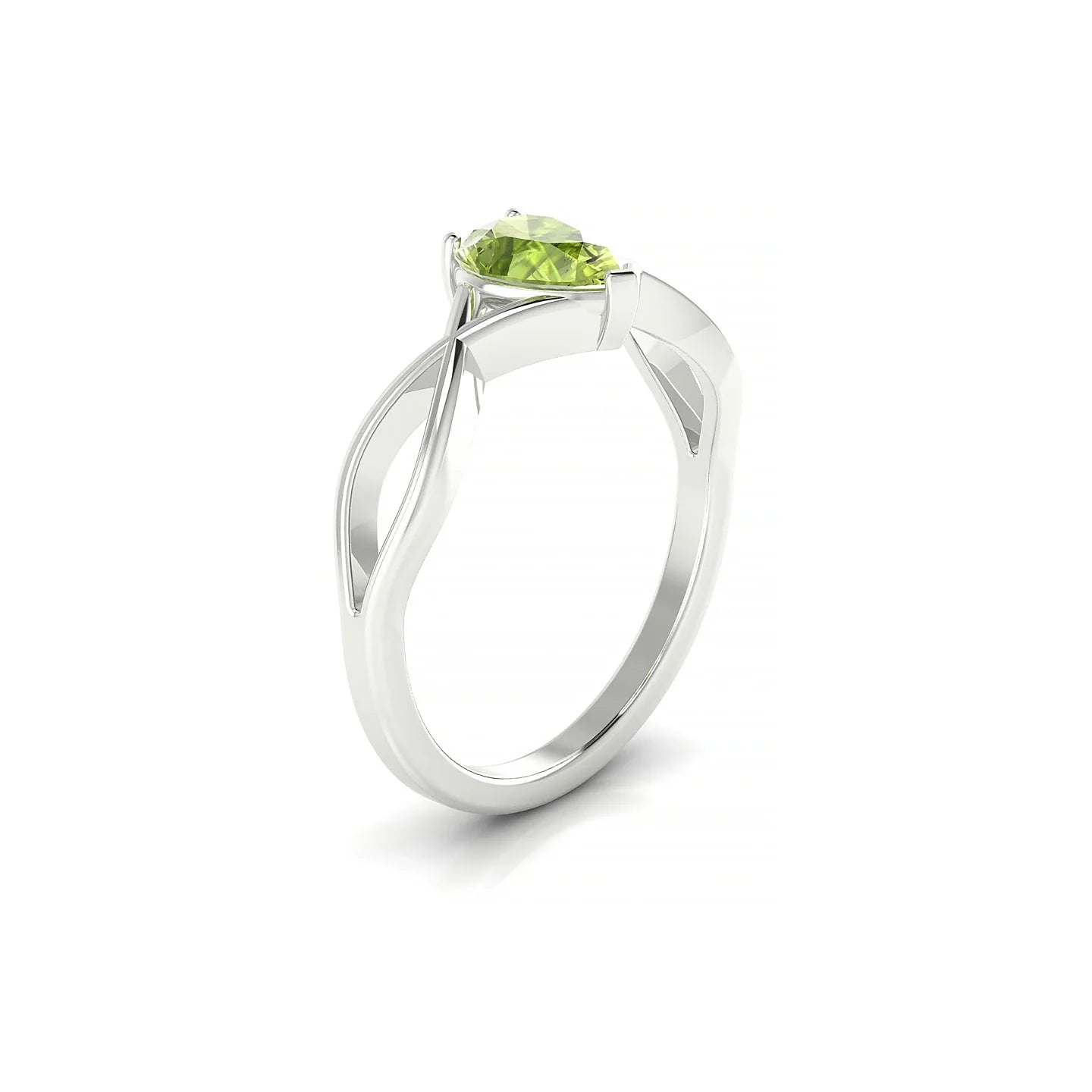 Daze | 18k White Gold 7 x 5 mm Pear Peridot Ring