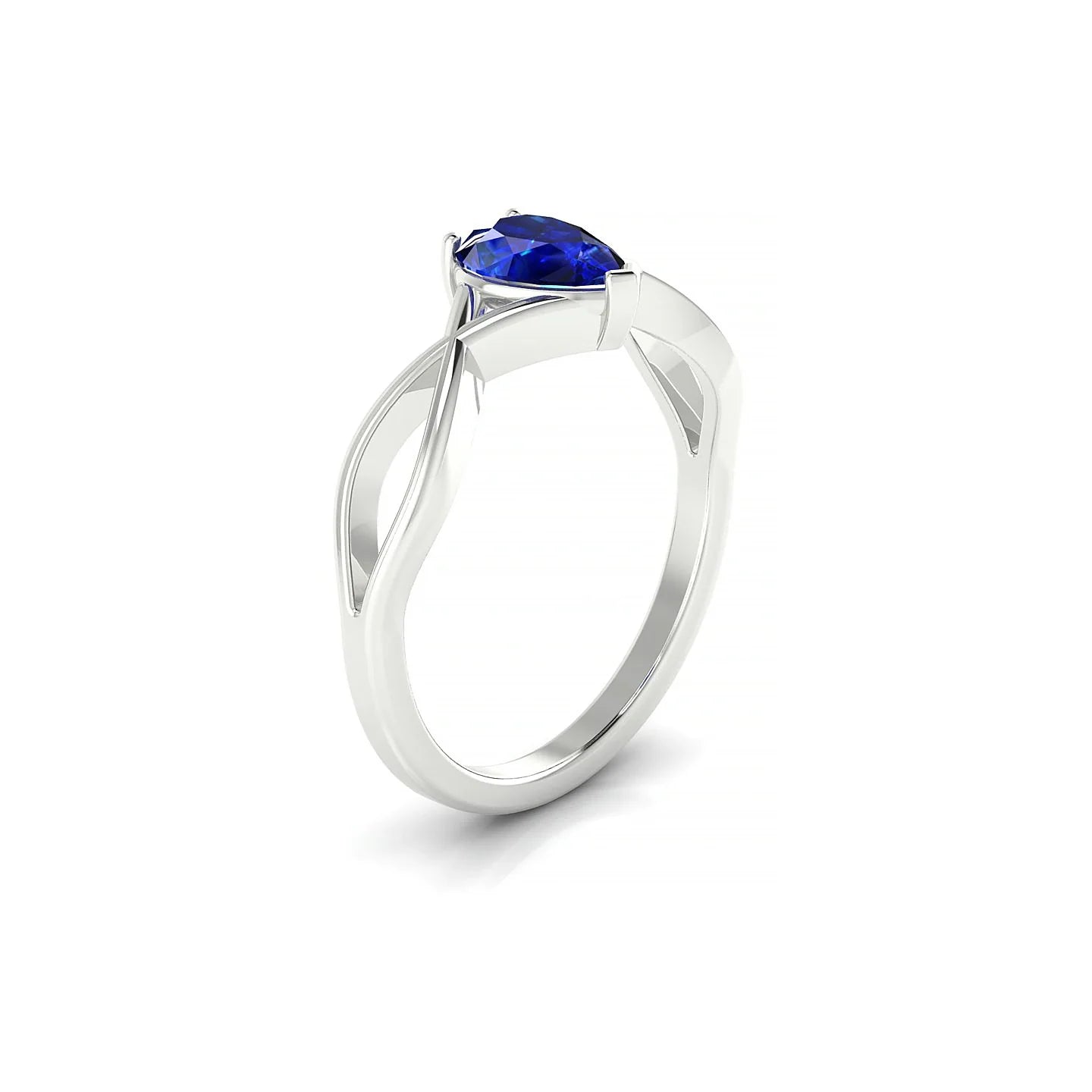 Daze | 18k White Gold 7 x 5 mm Pear Sapphire Ring