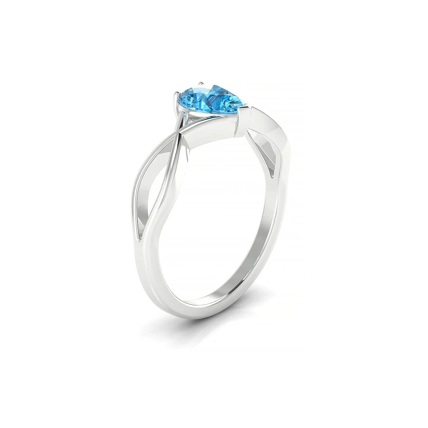 Daze | 18k White Gold 7 x 5 mm Pear Topaz Ring