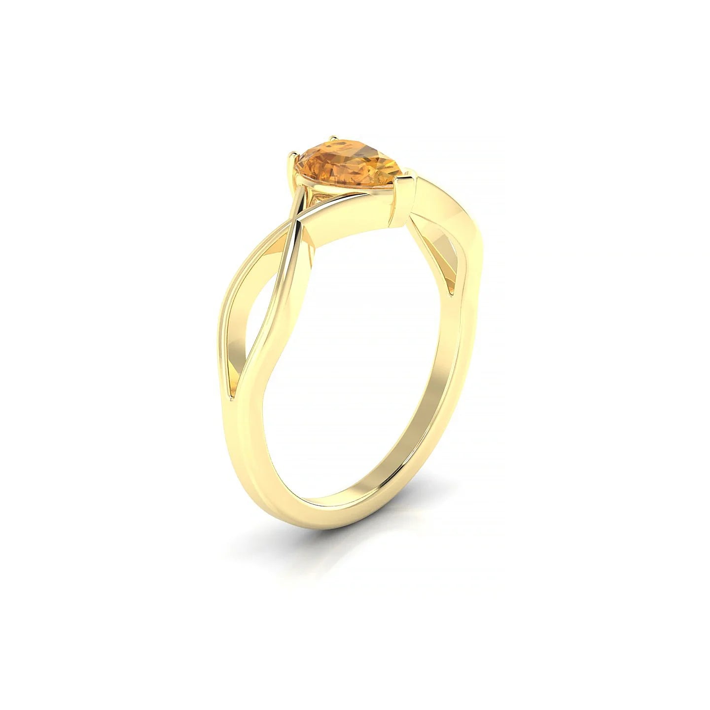 Daze | 18k Yellow Gold 7 x 5 mm Pear Citrine Ring