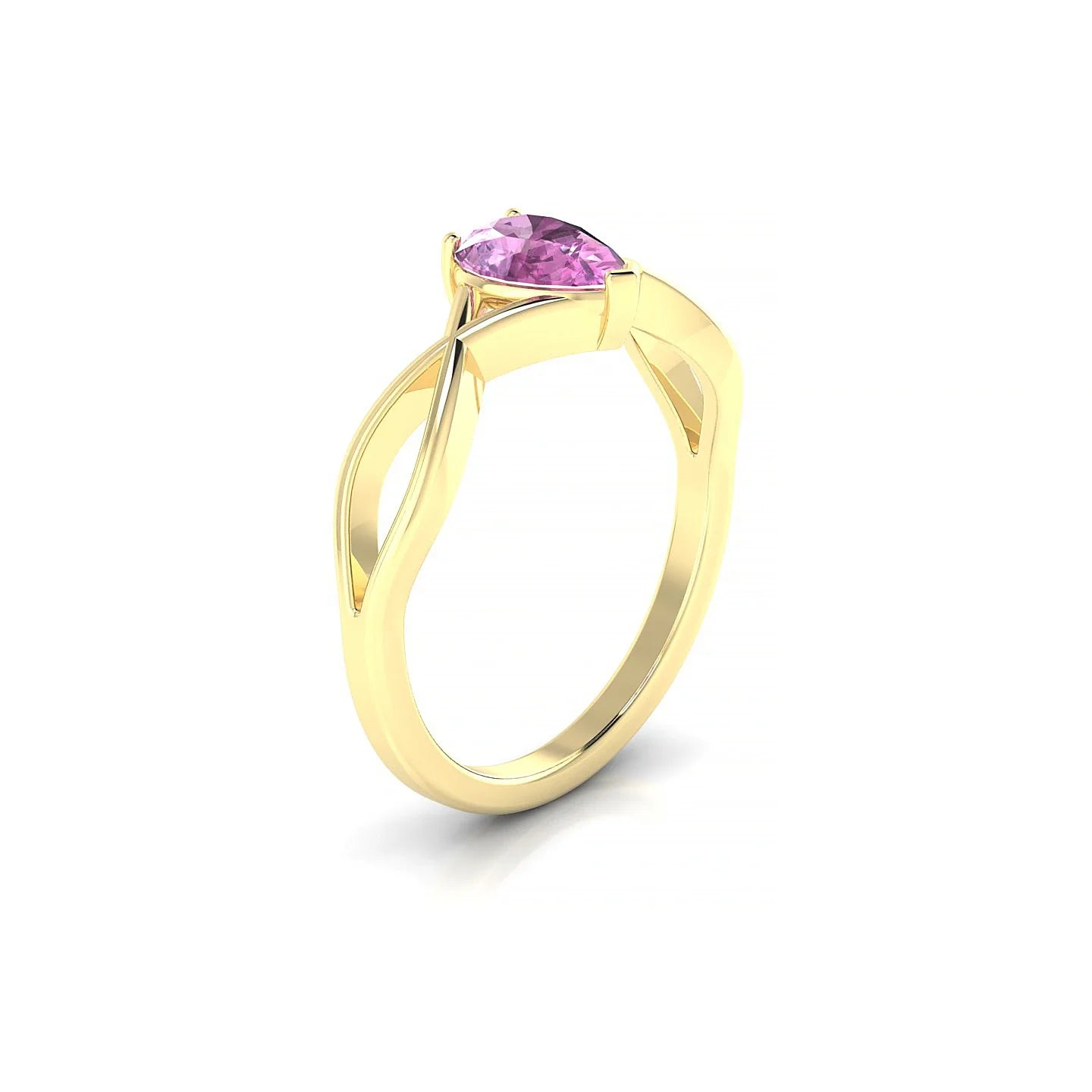 Daze | 18k Yellow Gold 7 x 5 mm Pear Pink Sapphire Ring