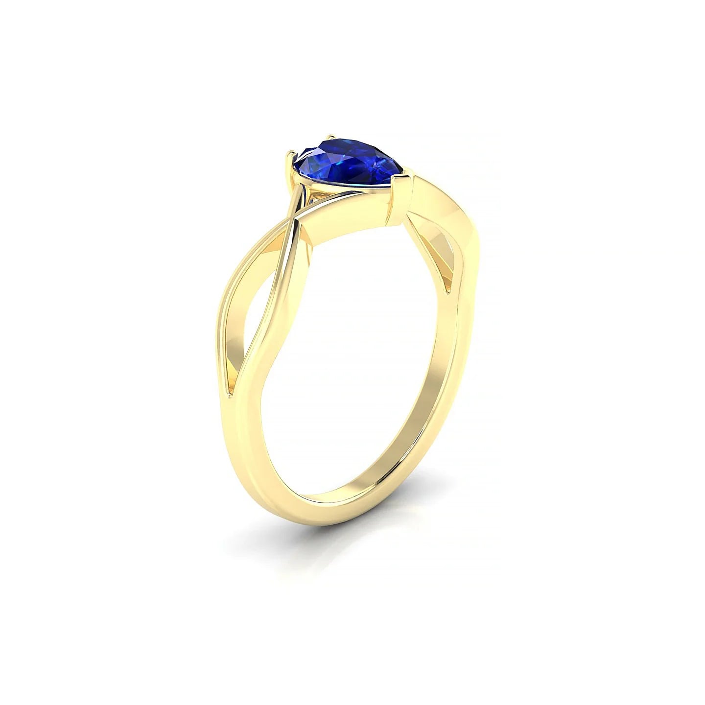 Daze | 18k Yellow Gold 7 x 5 mm Pear Sapphire Ring
