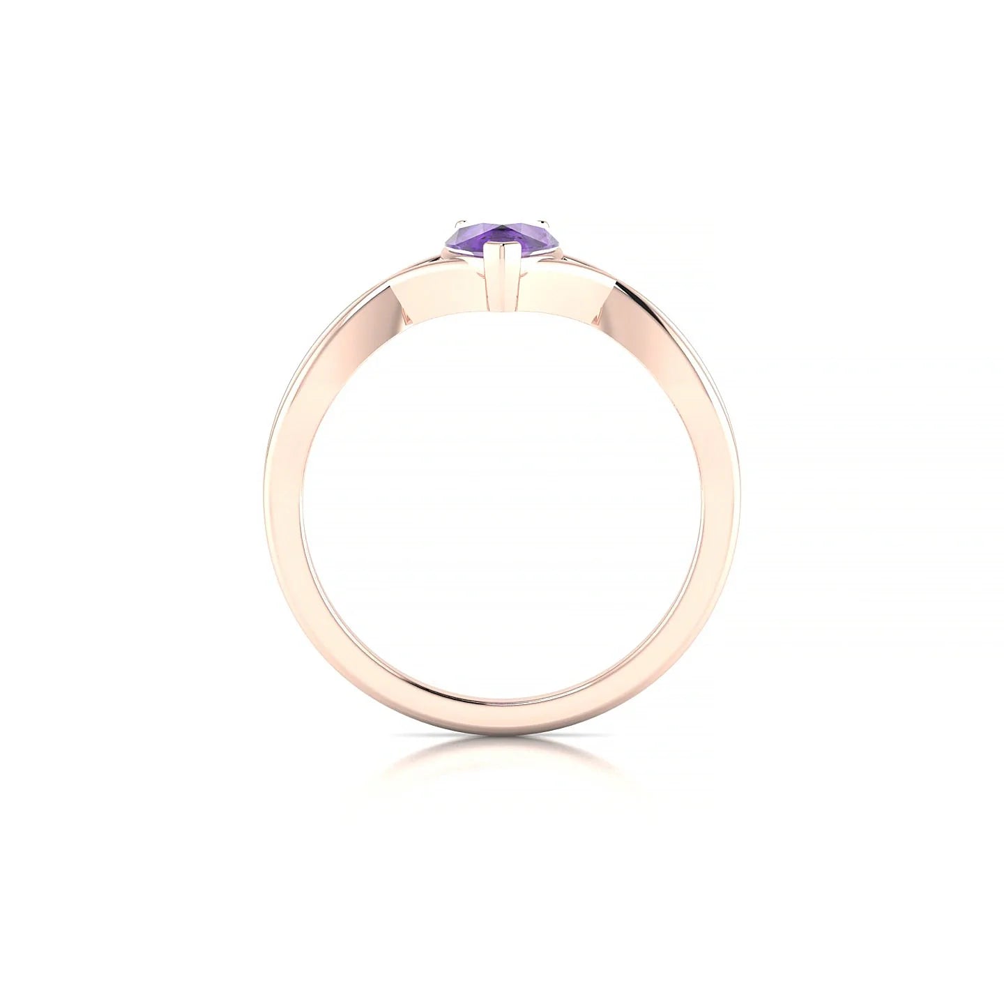 Daze | 18k Rose Gold 7 x 5 mm Pear Amethyst Ring