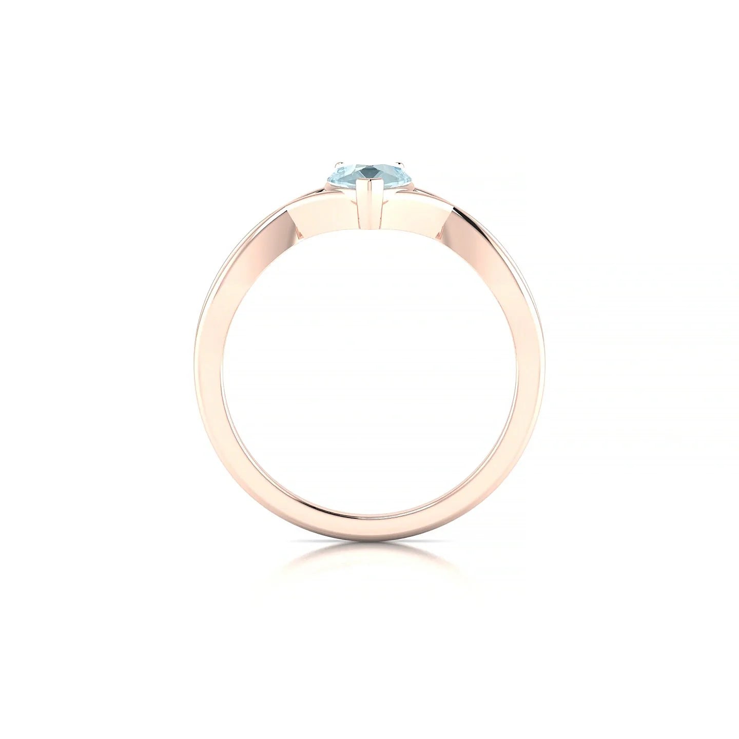 Daze | 18k Rose Gold 7 x 5 mm Pear Aquamarine Ring