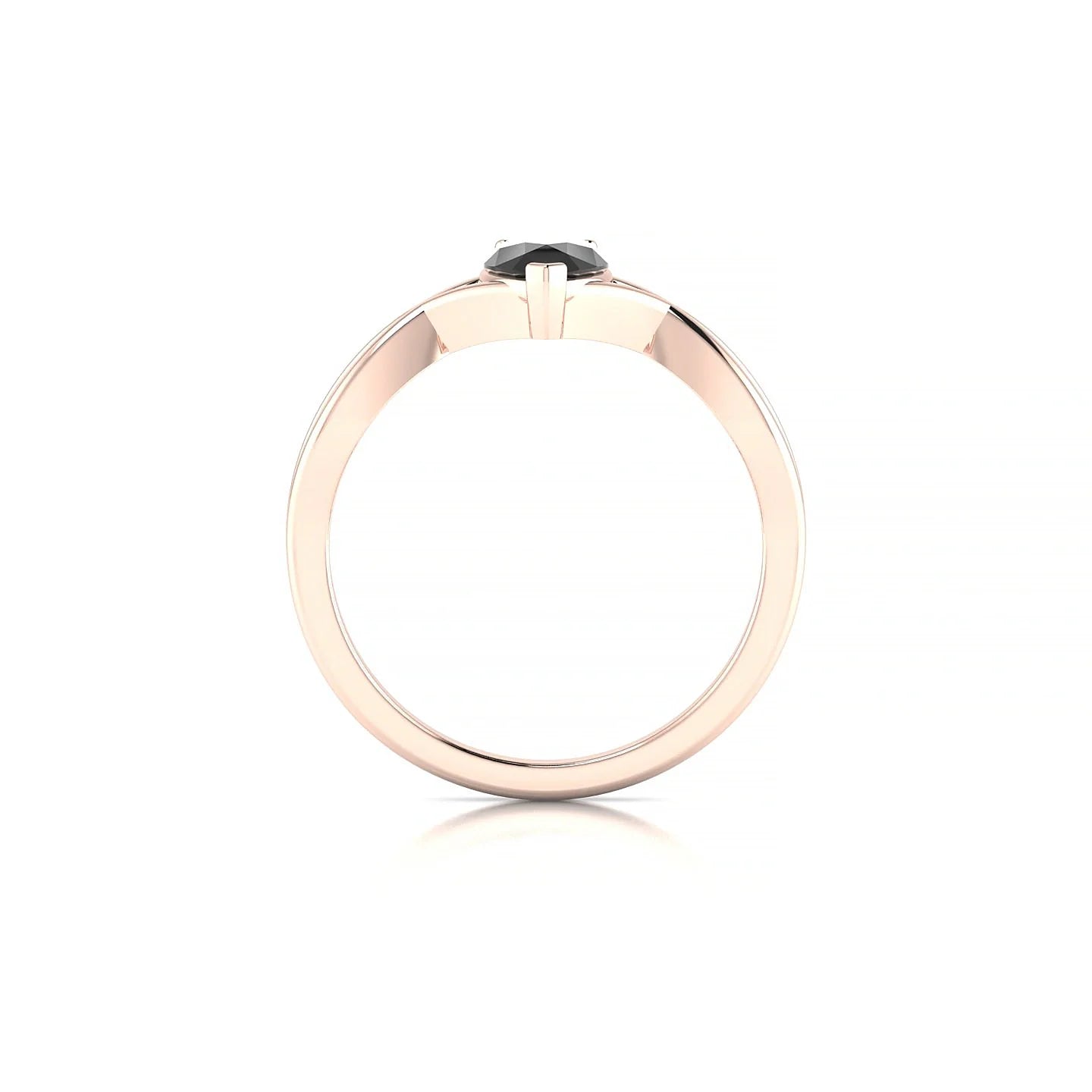Daze | 18k Rose Gold 7 x 5 mm Pear Black Diamond Ring