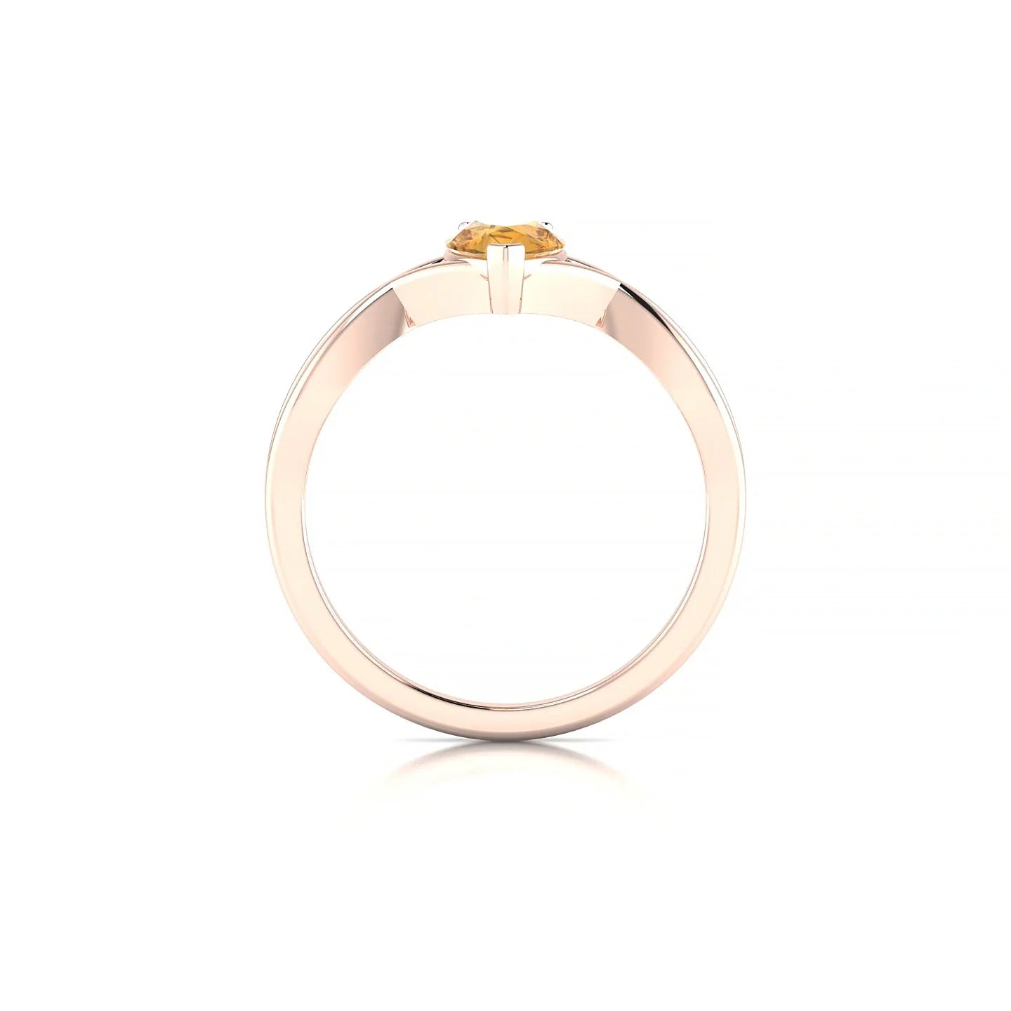 Daze | 18k Rose Gold 7 x 5 mm Pear Citrine Ring