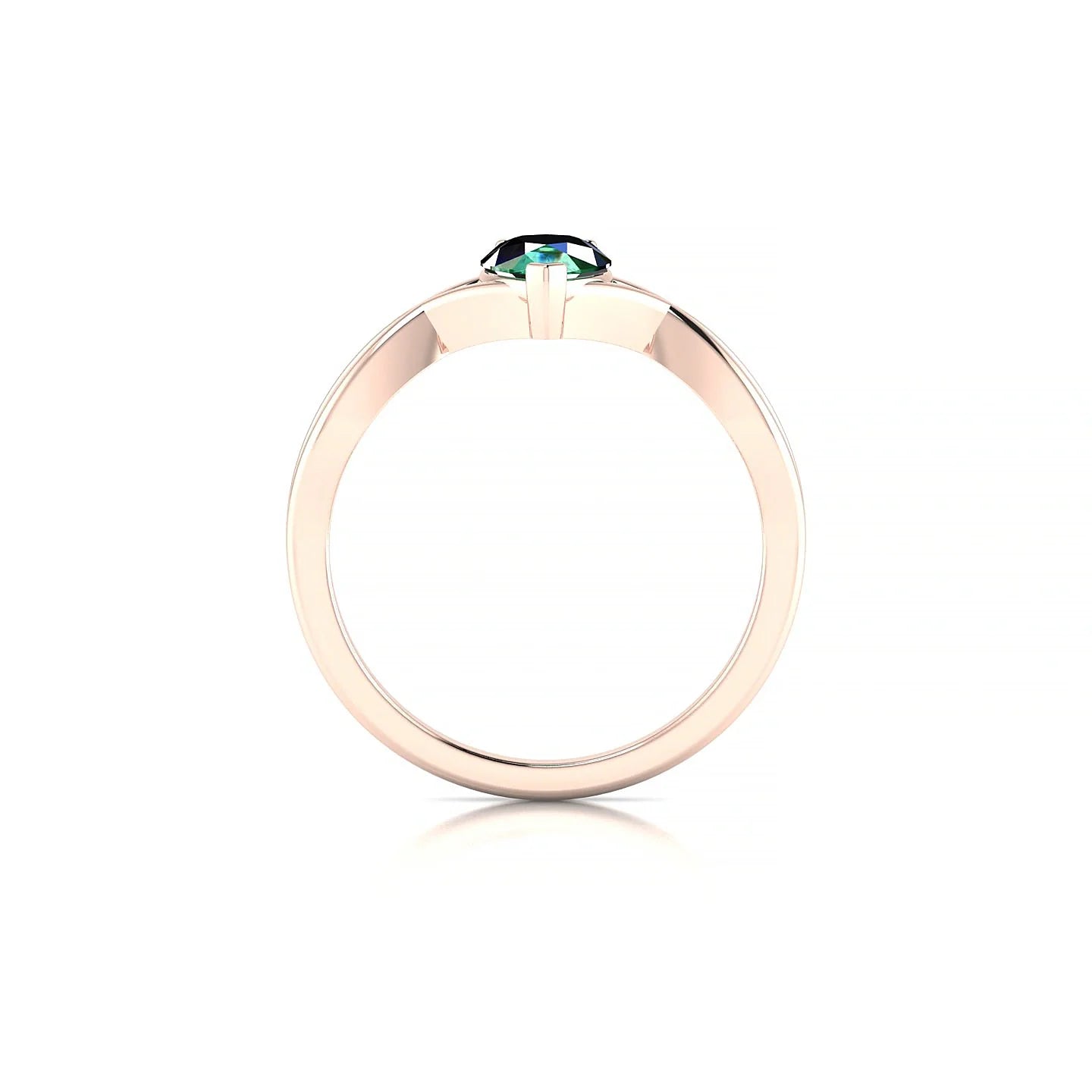 Daze | 18k Rose Gold 7 x 5 mm Pear Emerald Ring