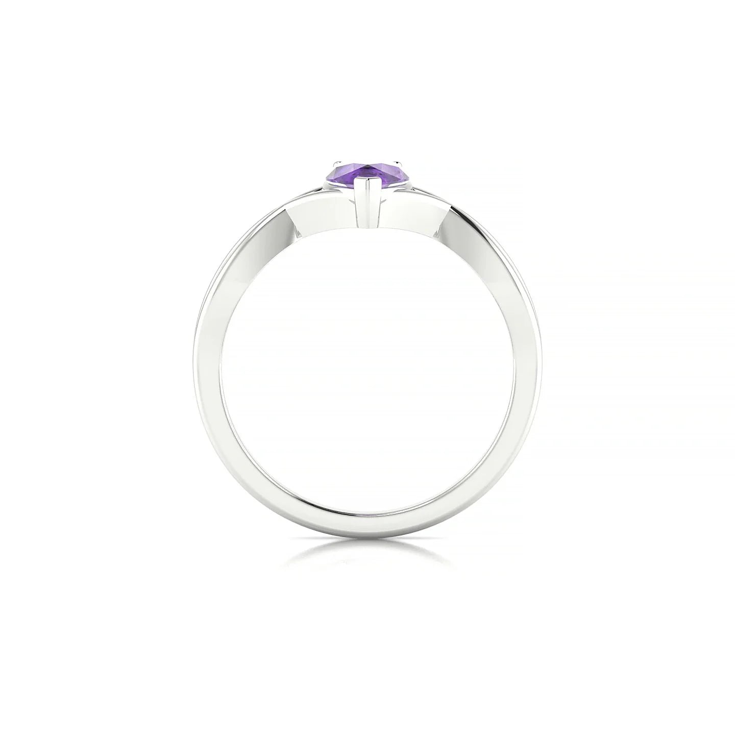 Daze | 18k White Gold 7 x 5 mm Pear Amethyst Ring