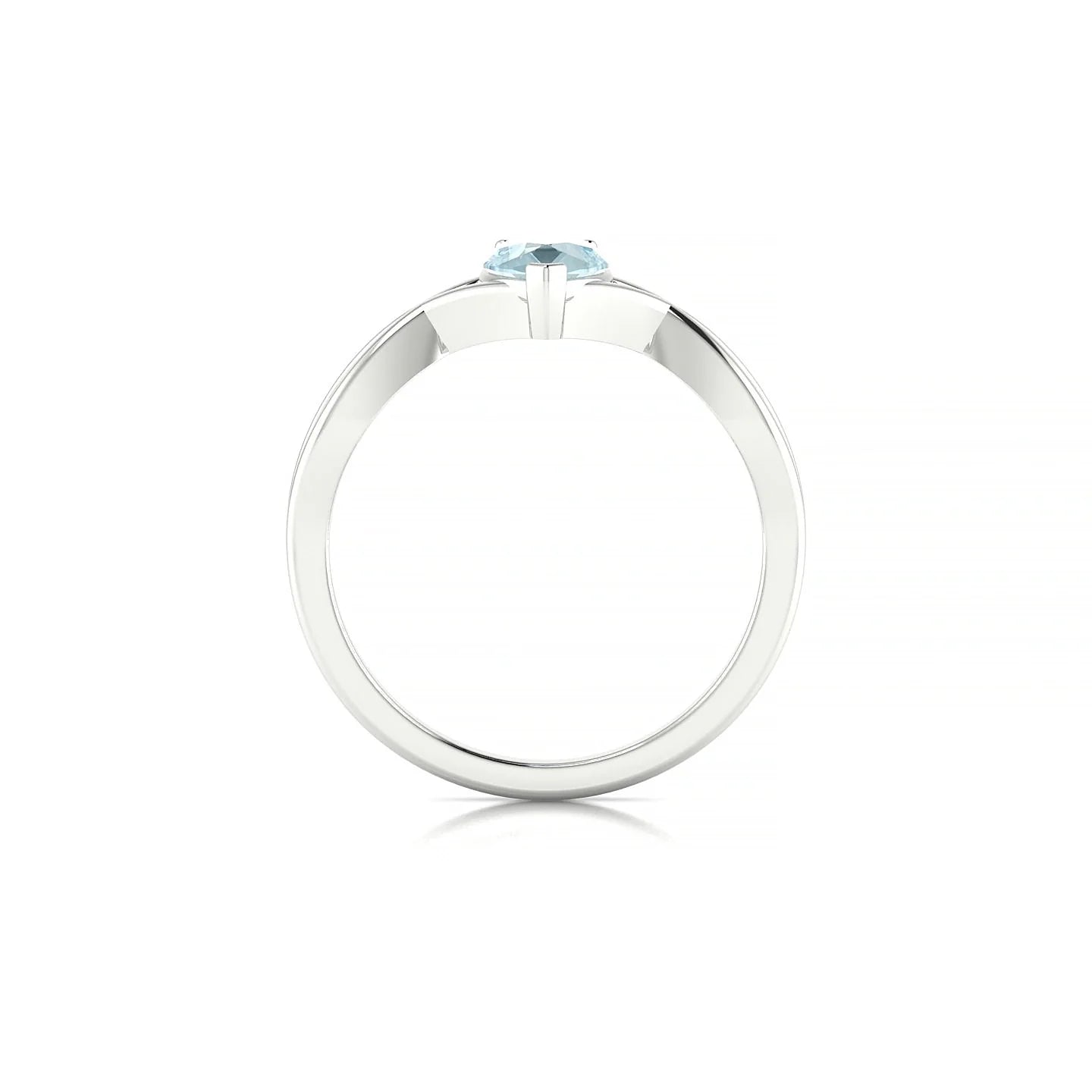 Daze | 18k White Gold 7 x 5 mm Pear Aquamarine Ring