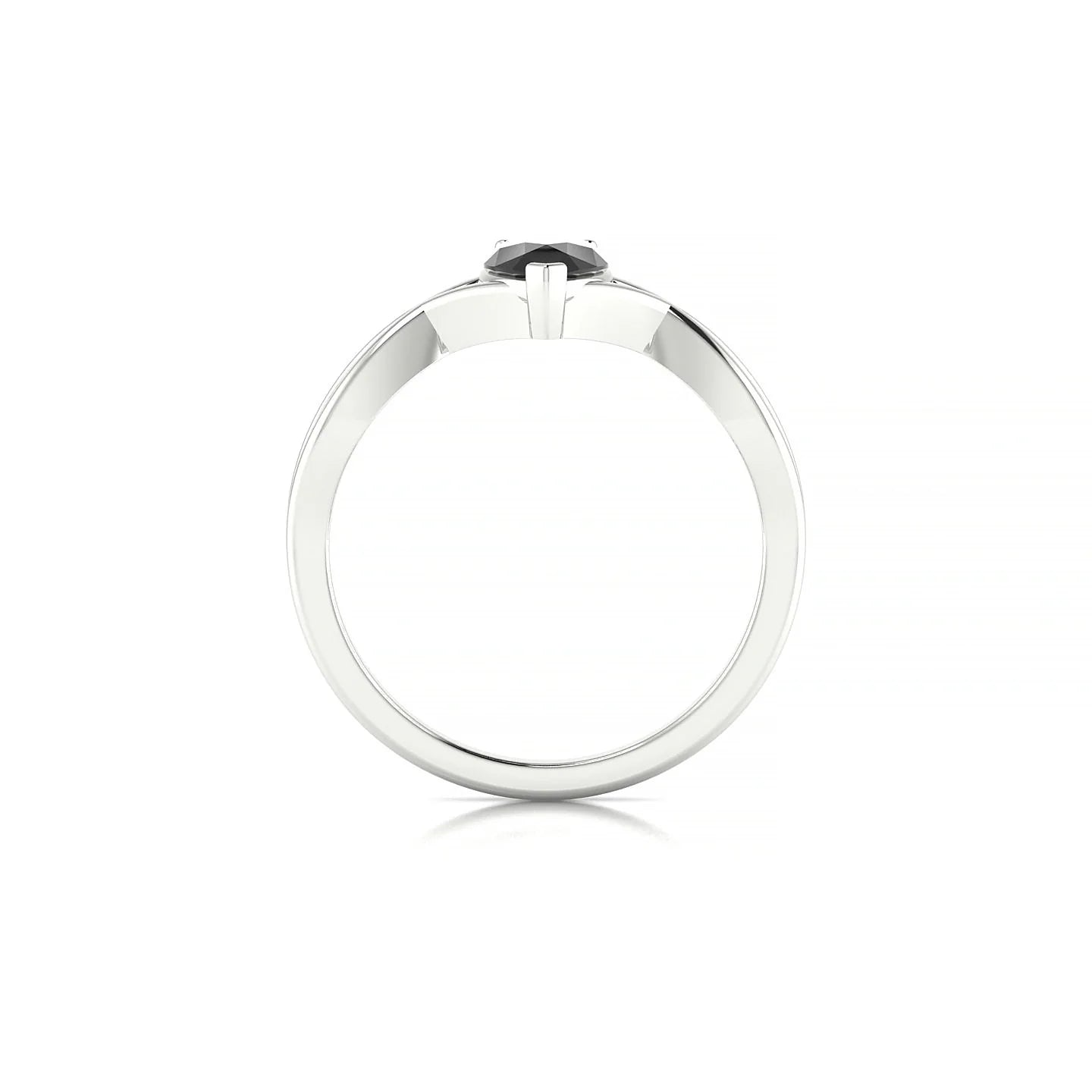 Daze | 18k White Gold 7 x 5 mm Pear Black Diamond Ring