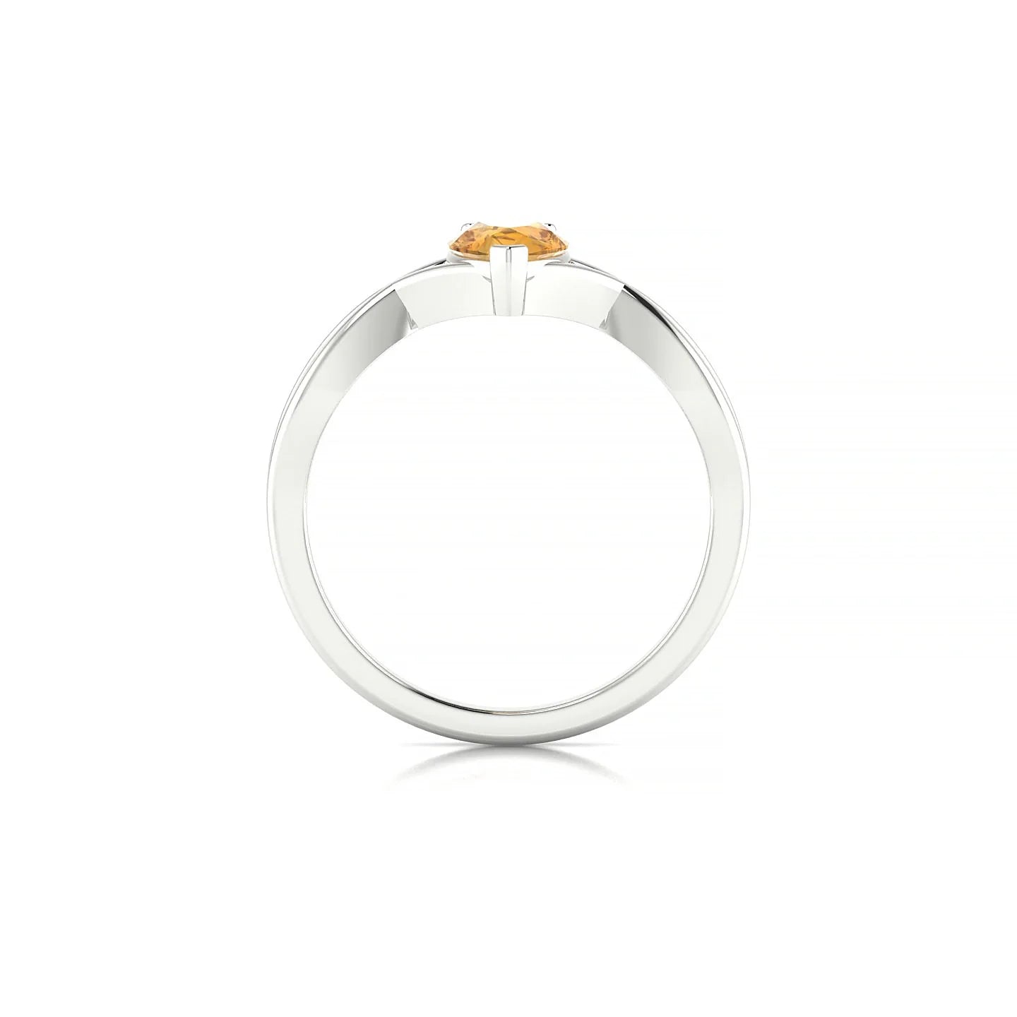 Daze | 18k White Gold 7 x 5 mm Pear Citrine Ring