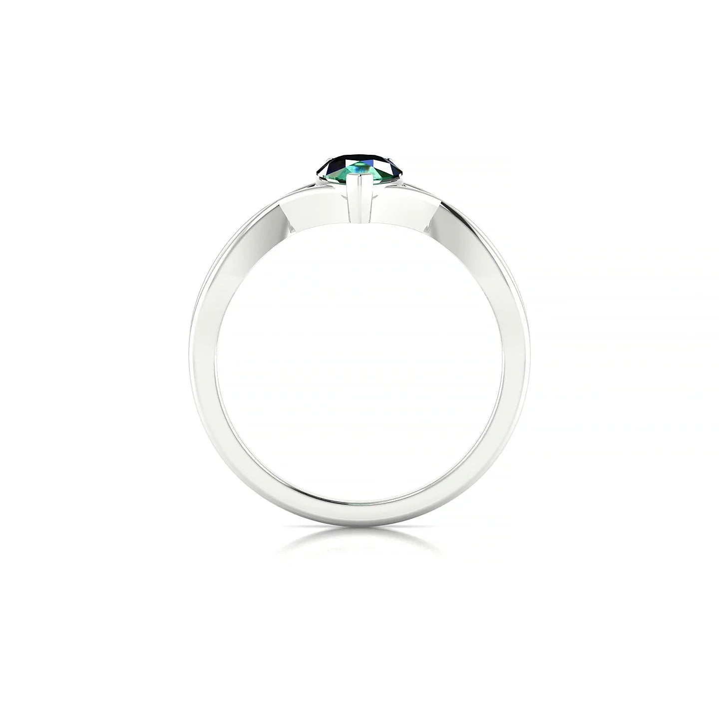 Daze | 18k White Gold 7 x 5 mm Pear Emerald Ring