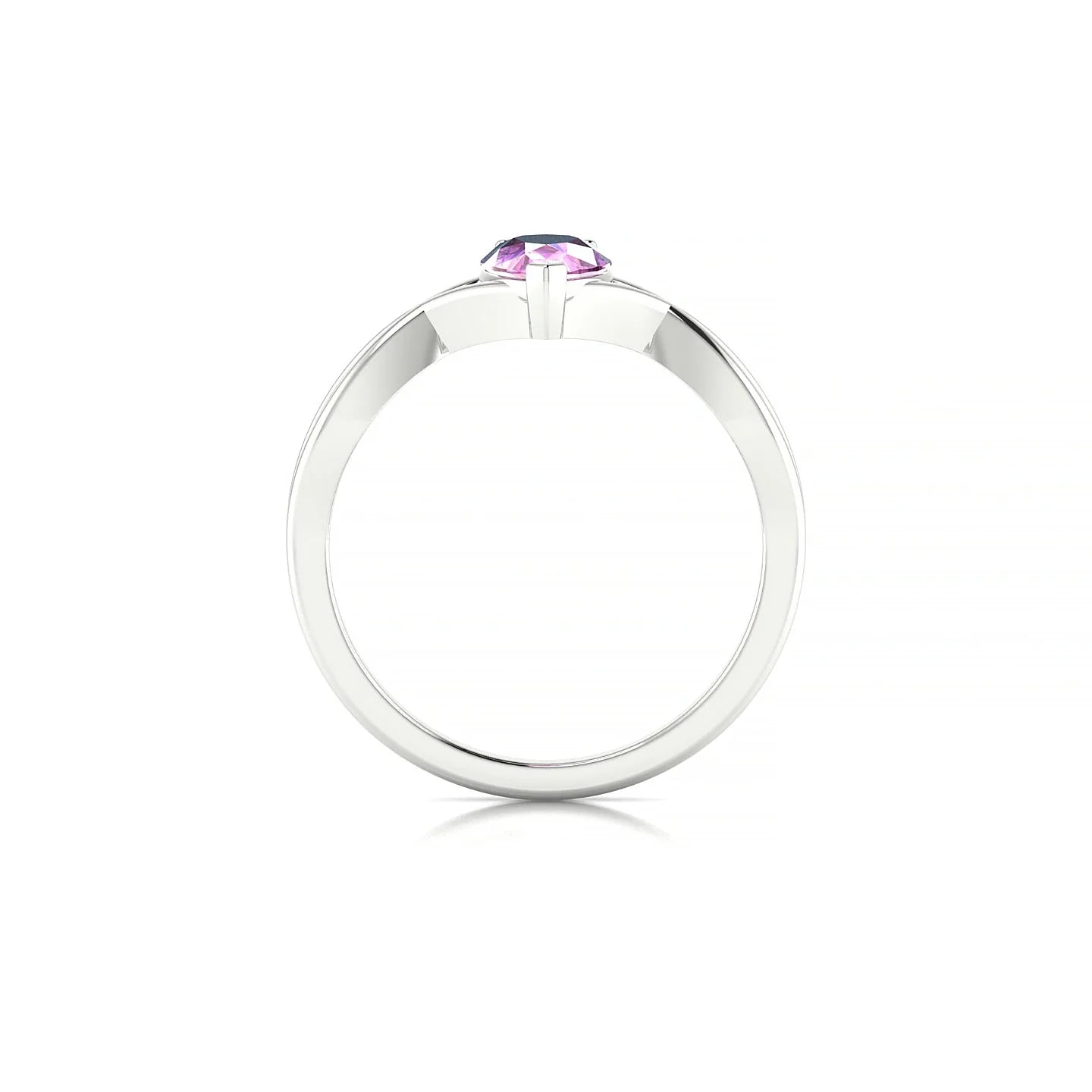 Daze | 18k White Gold 7 x 5 mm Pear Pink Sapphire Ring