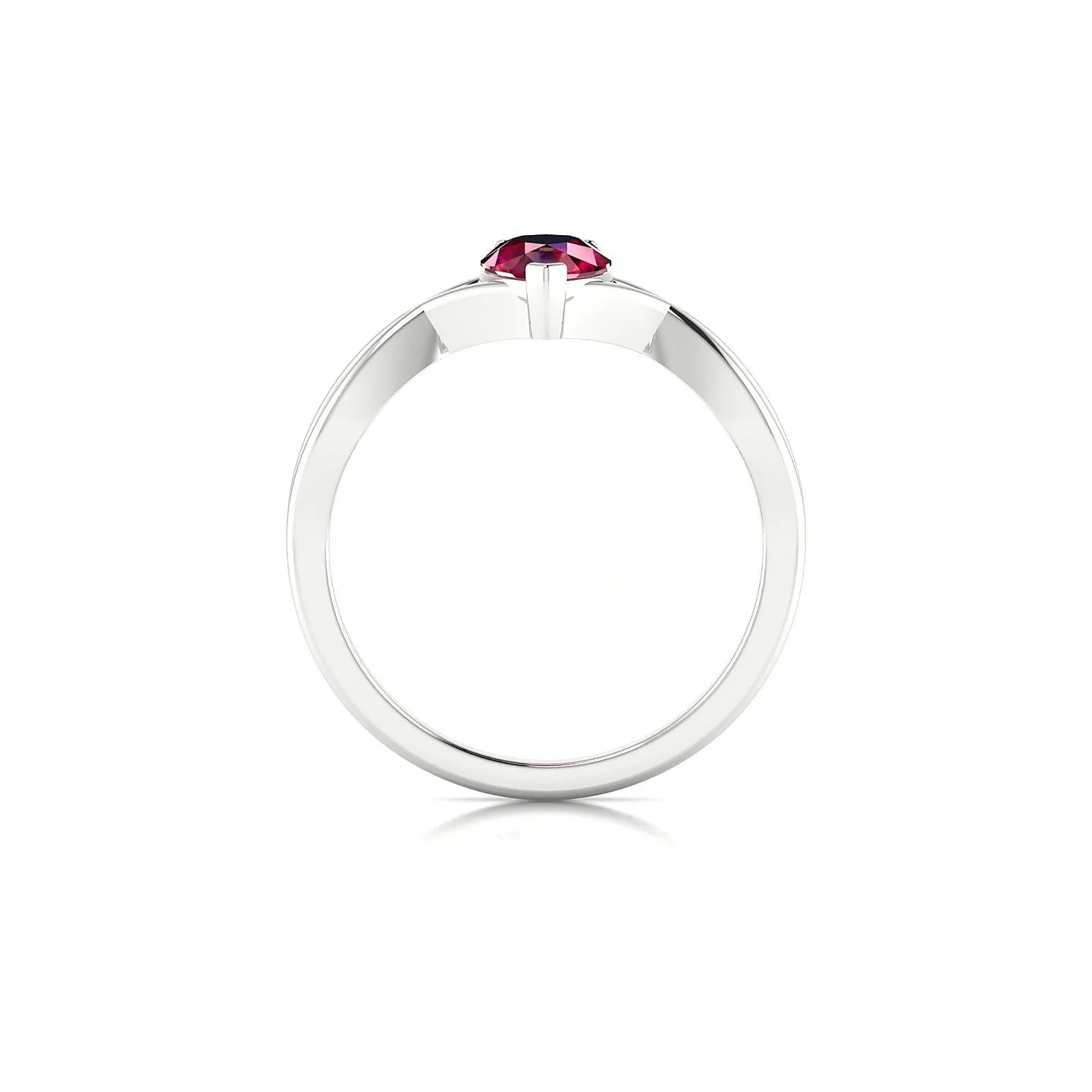 Daze | 18k White Gold 7 x 5 mm Pear Ruby Ring