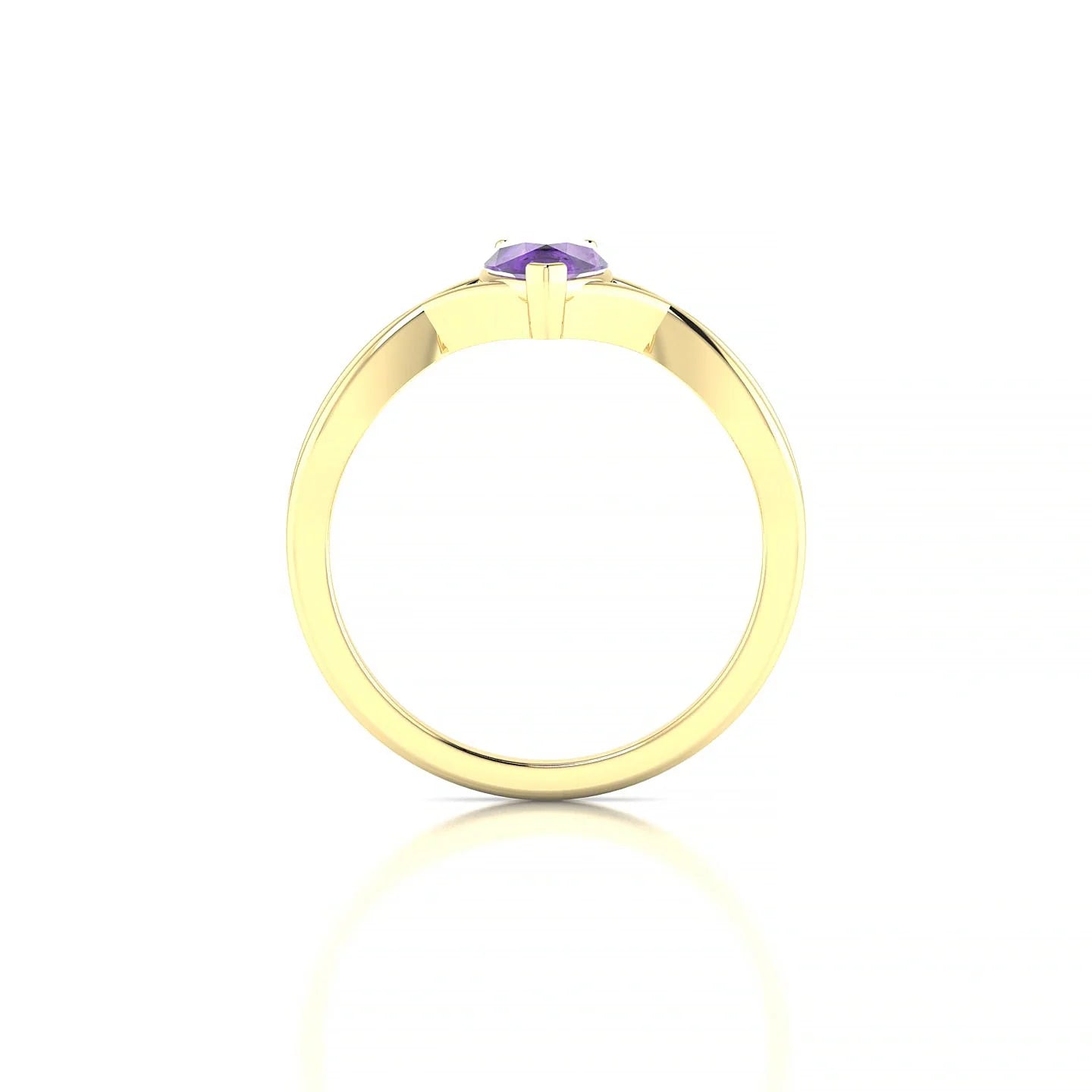 Daze | 18k Yellow Gold 7 x 5 mm Pear Amethyst Ring