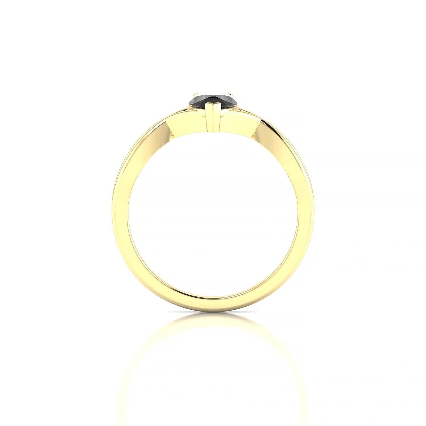 Daze | 18k Yellow Gold 7 x 5 mm Pear Black Diamond Ring