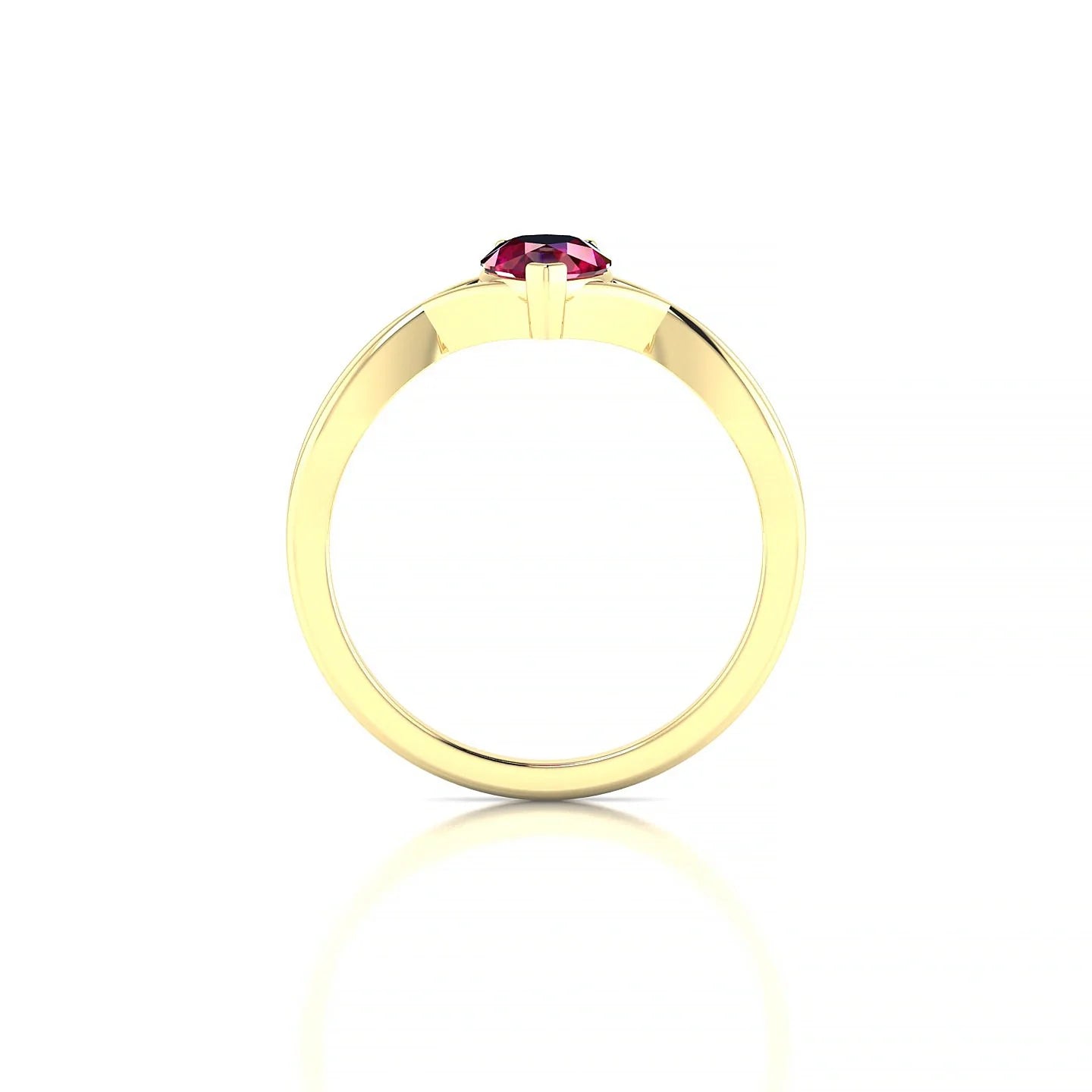 Daze | 18k Yellow Gold 7 x 5 mm Pear Ruby Ring