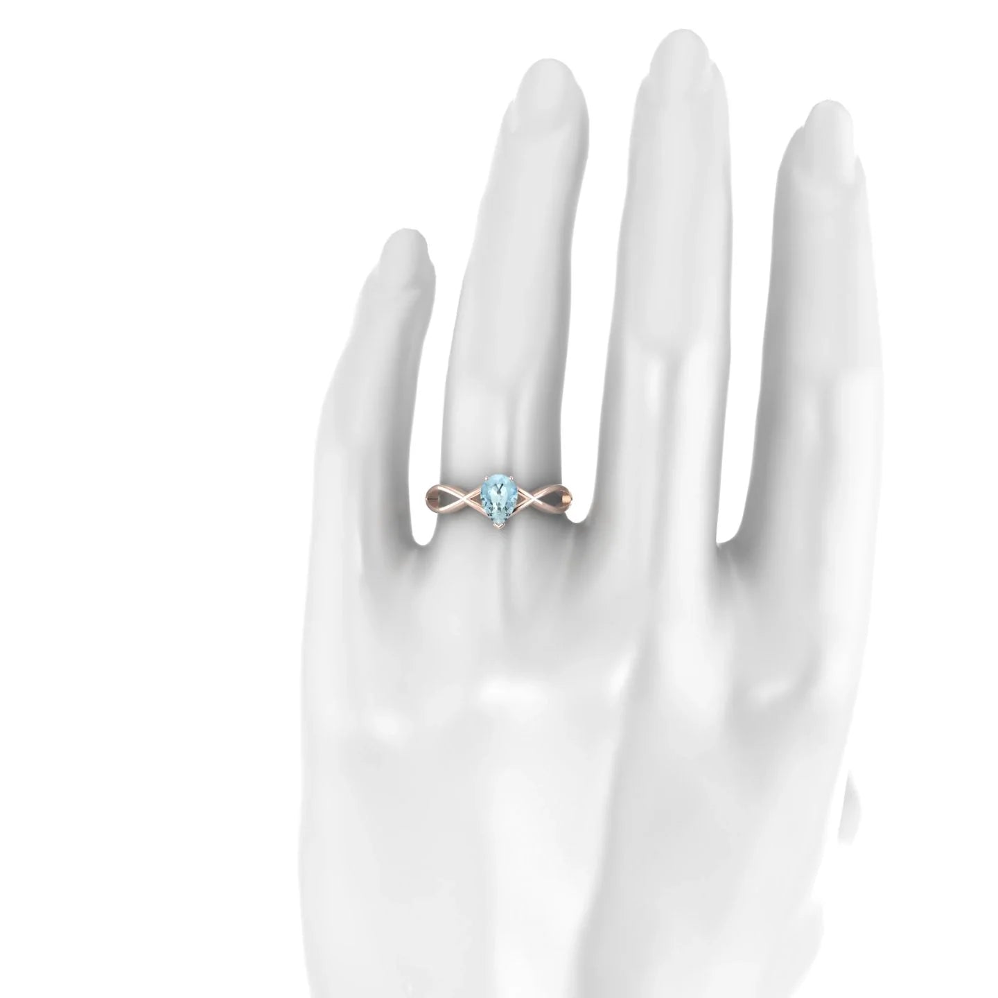 Daze | 18k Rose Gold 7 x 5 mm Pear Aquamarine Ring