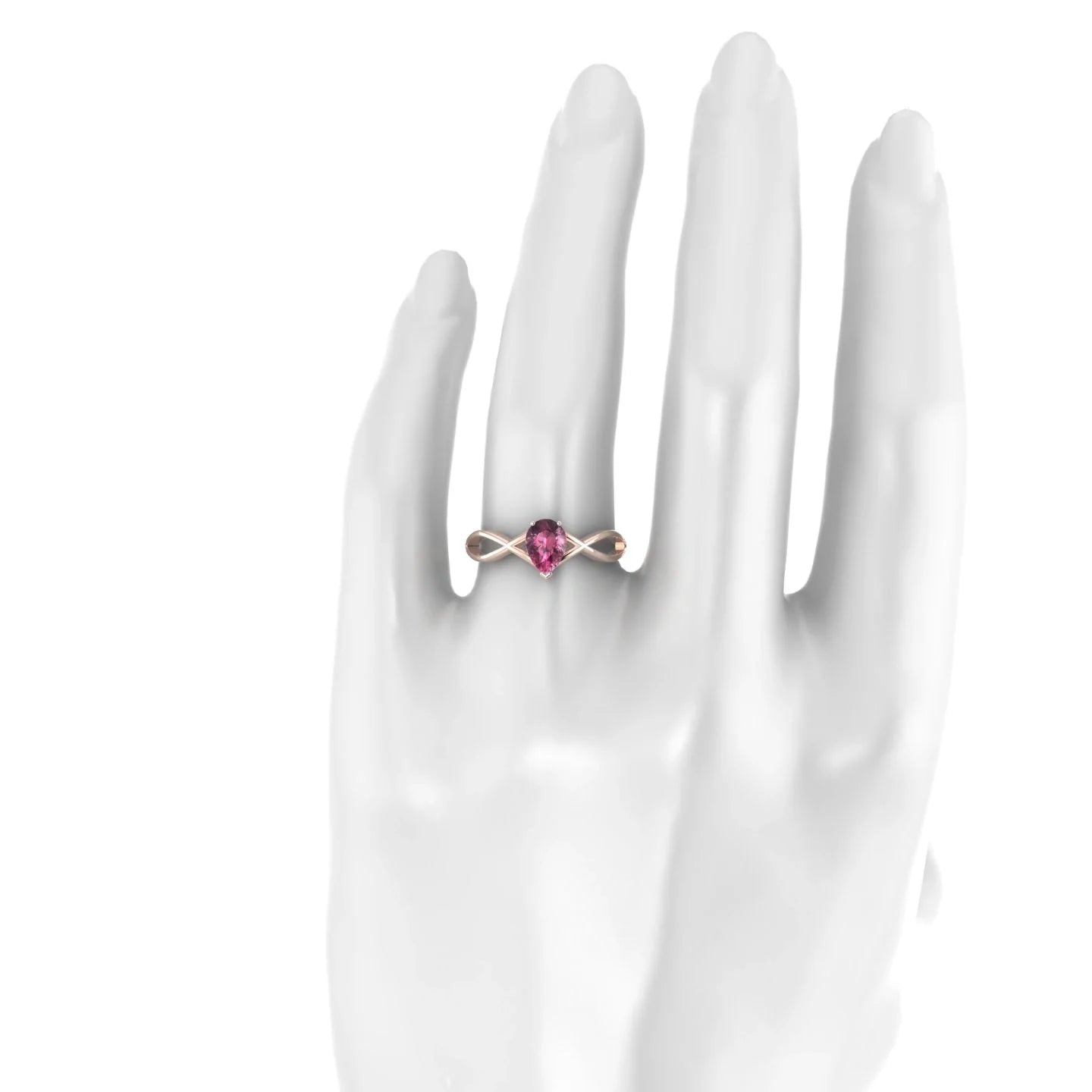 Daze | 18k Rose Gold 7 x 5 mm Pear Rhodolite Ring