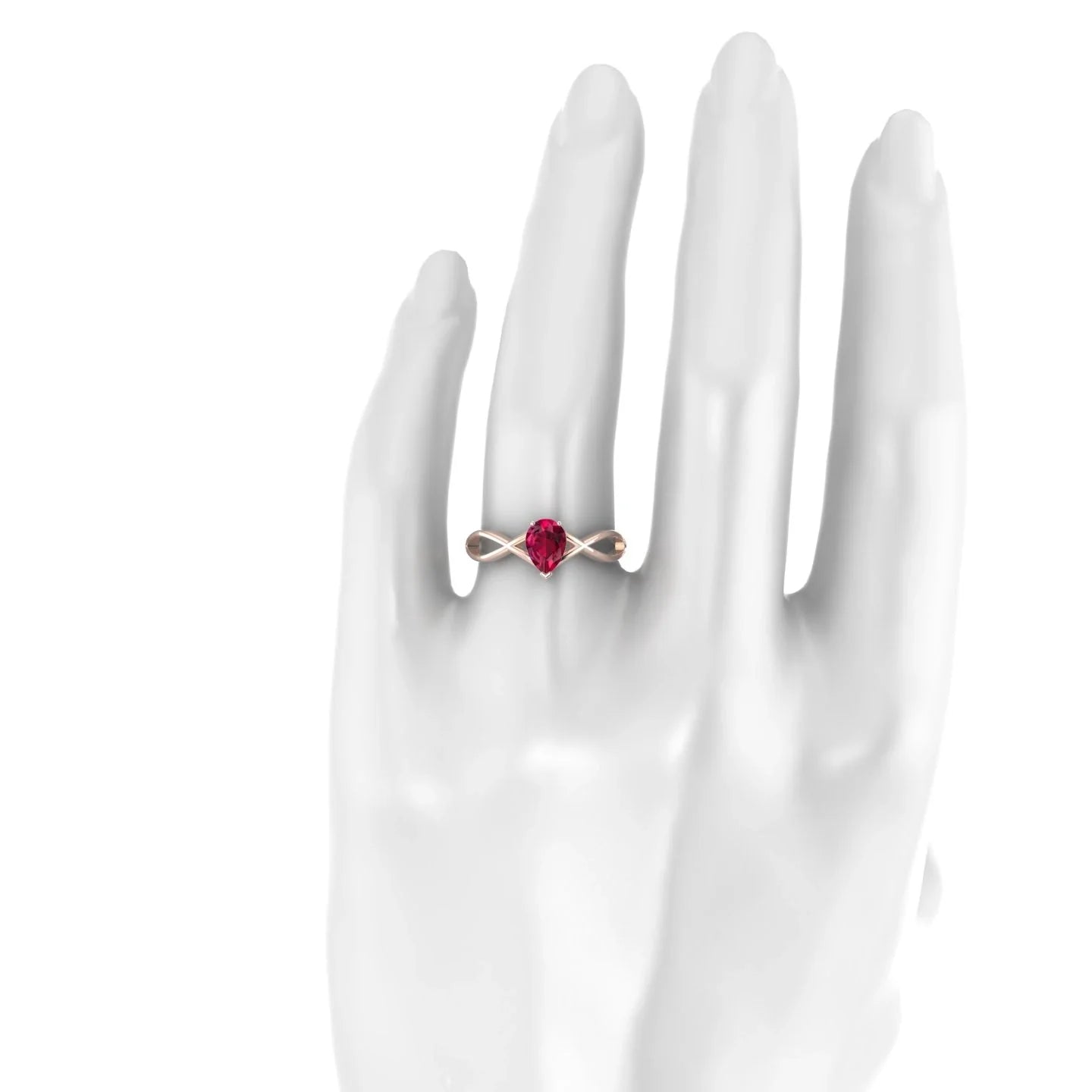 Daze | 18k Rose Gold 7 x 5 mm Pear Ruby Ring