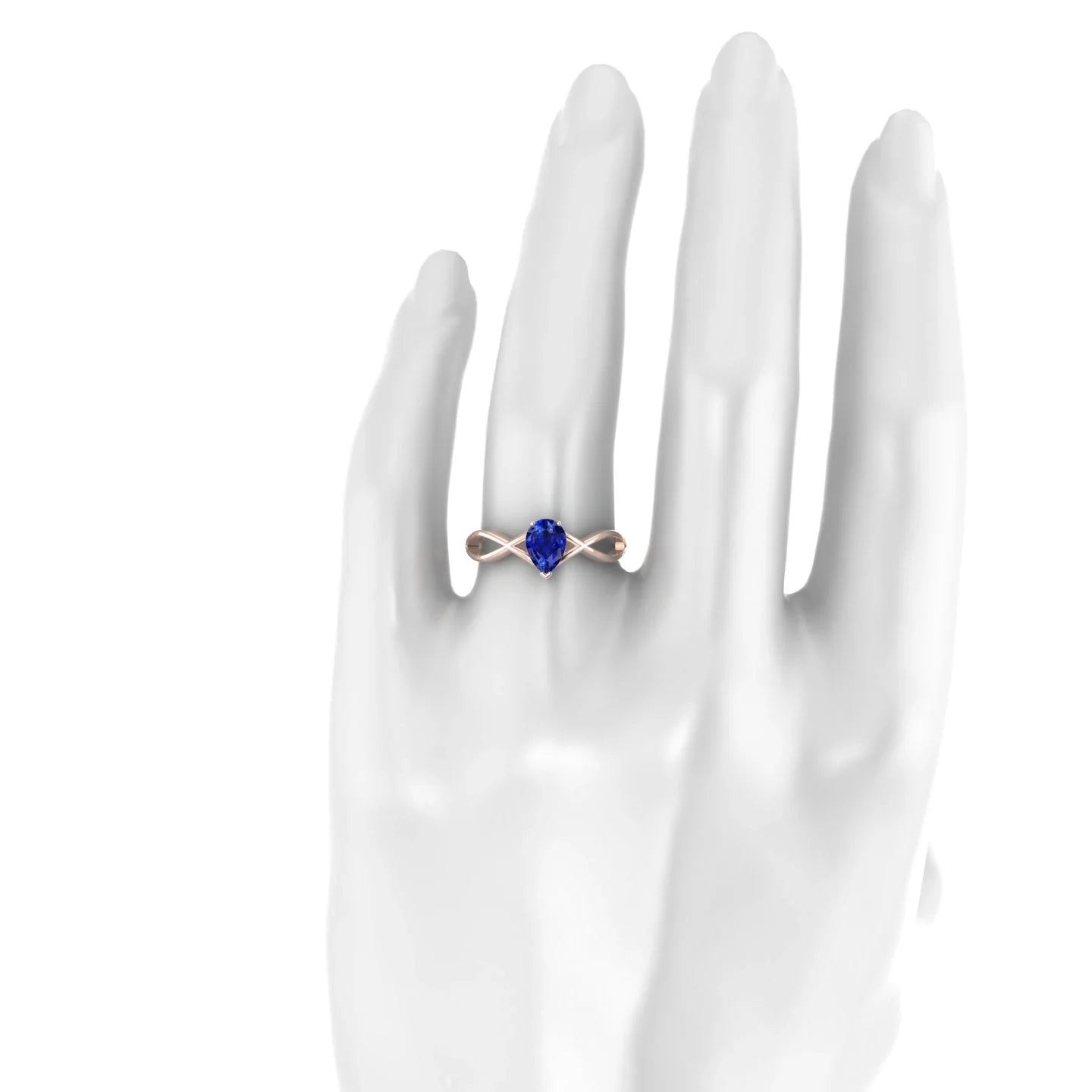 Daze | 18k Rose Gold 7 x 5 mm Pear Sapphire Ring