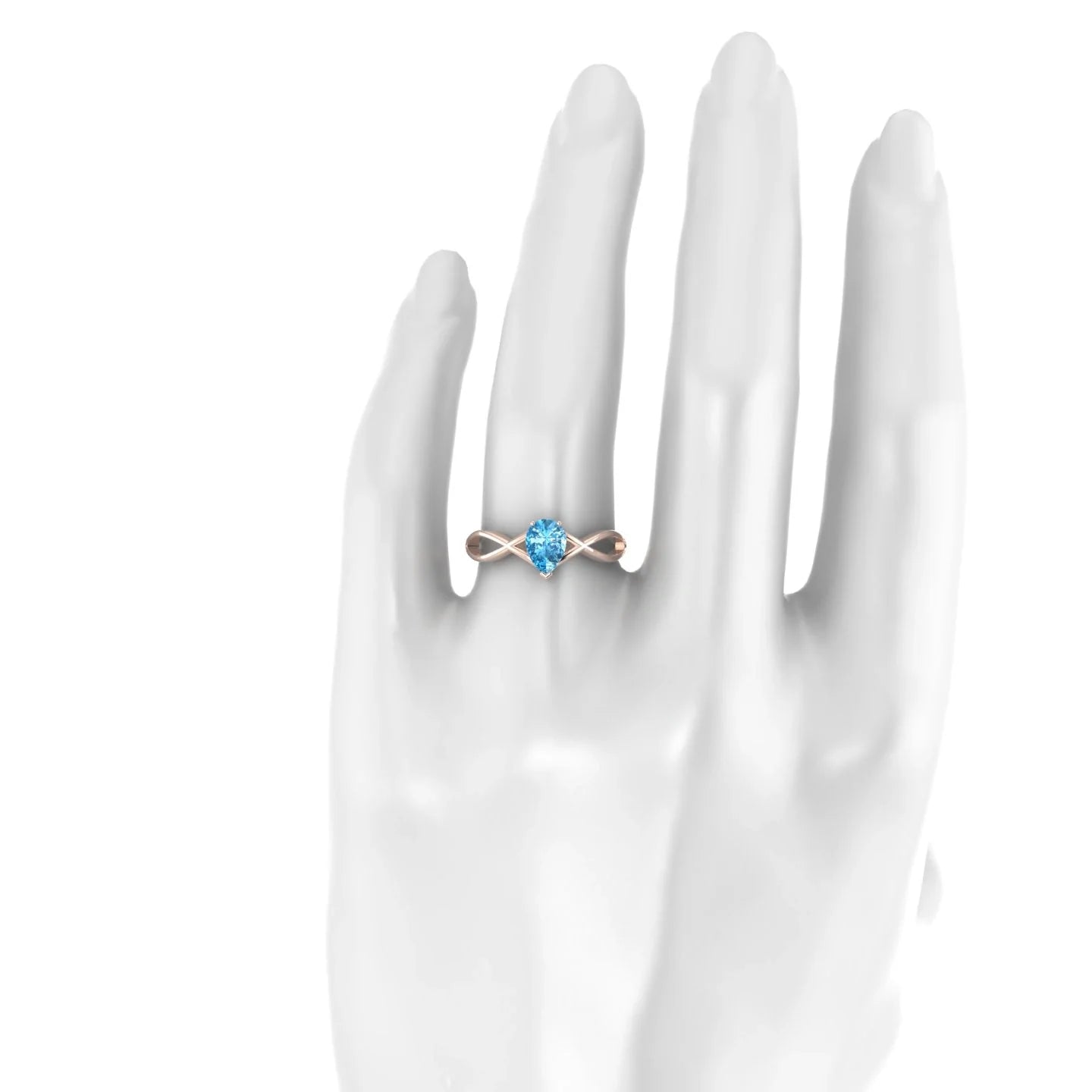 Daze | 18k Rose Gold 7 x 5 mm Pear Topaz Ring