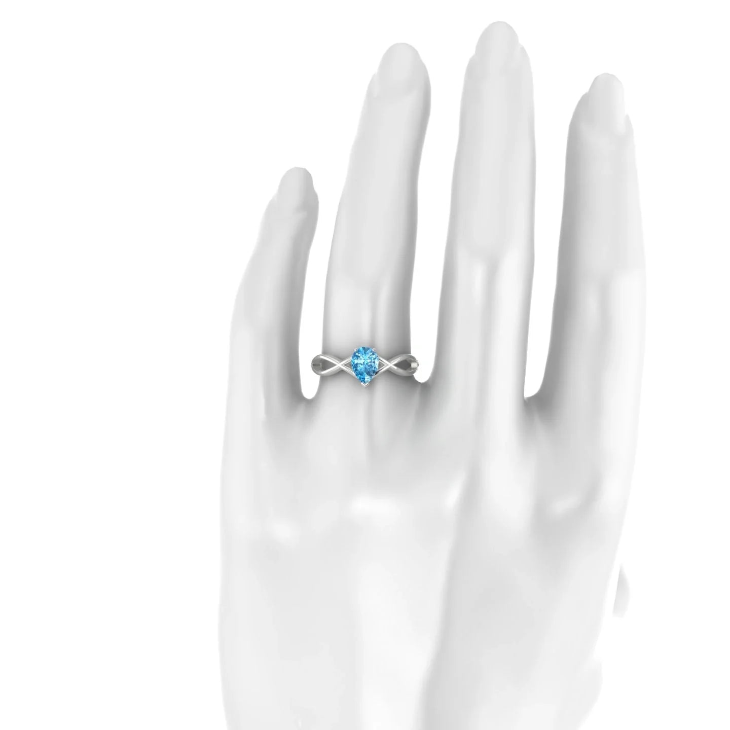 Daze | 18k White Gold 7 x 5 mm Pear Topaz Ring