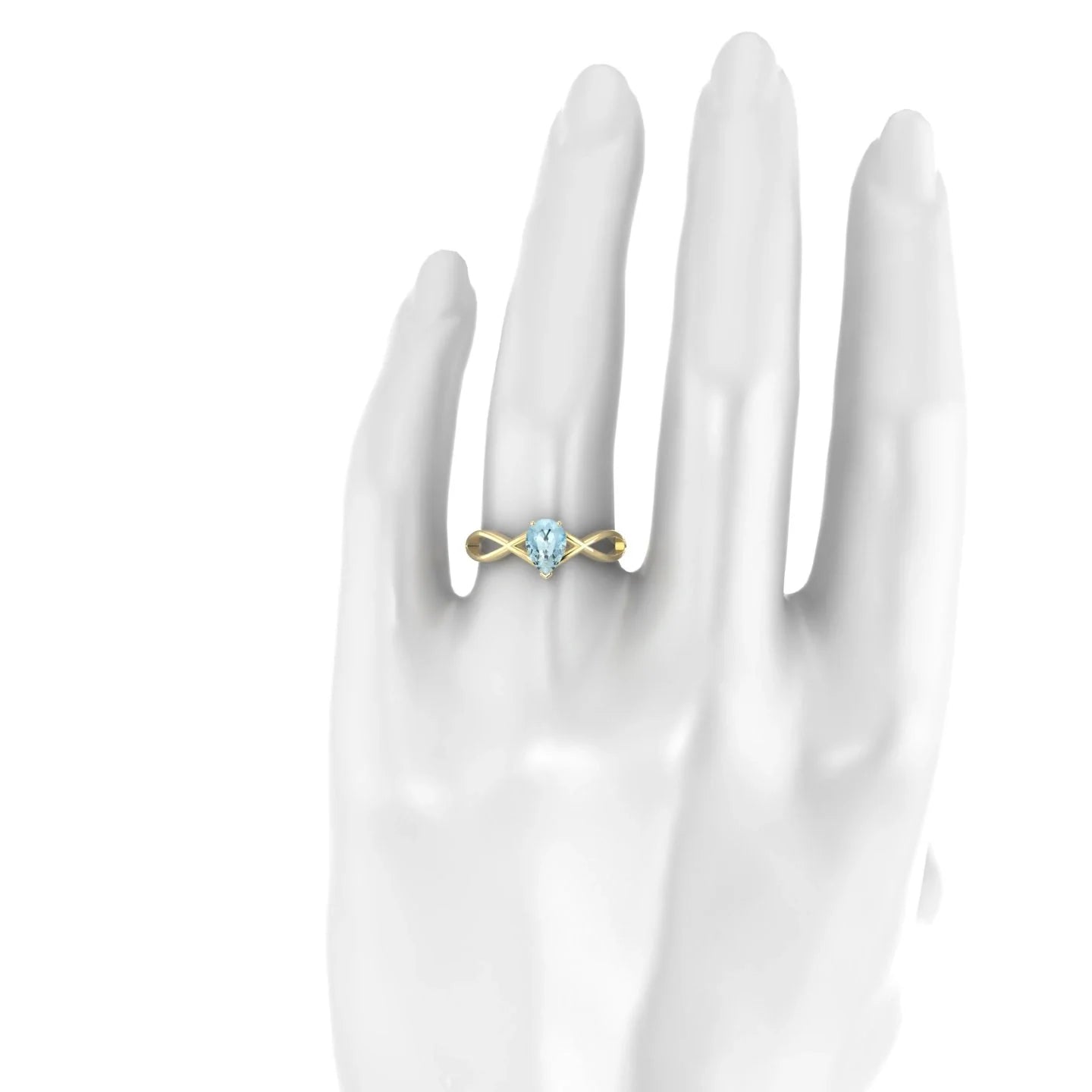 Daze | 18k Yellow Gold 7 x 5 mm Pear Aquamarine Ring