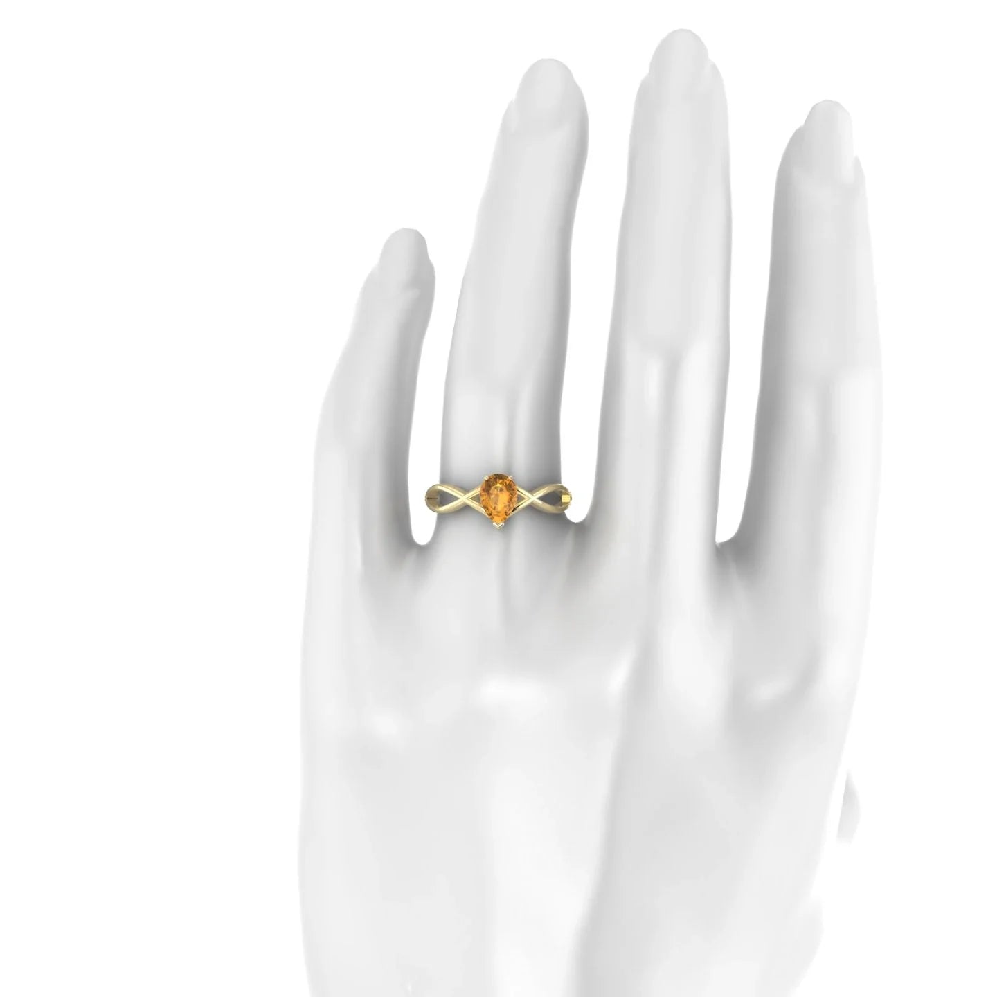 Daze | 18k Yellow Gold 7 x 5 mm Pear Citrine Ring