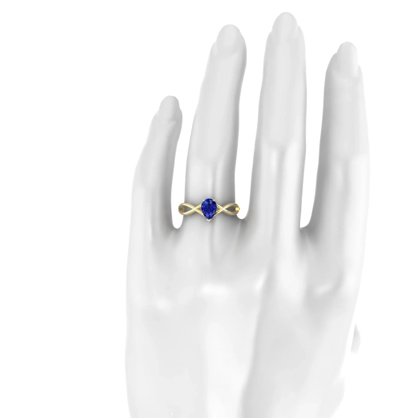 Daze | 18k Yellow Gold 7 x 5 mm Pear Sapphire Ring