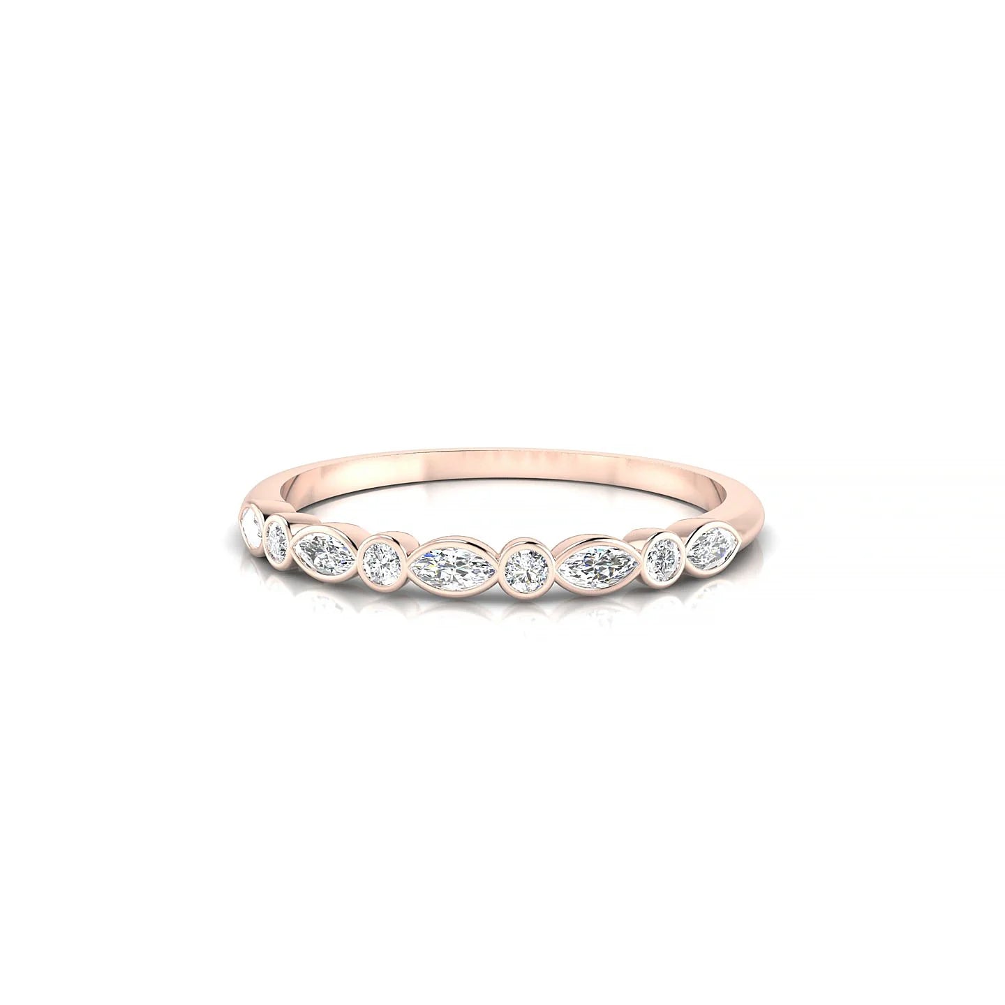 Delight | 18k Rose Gold 3 x 1.5 mm Marquise Diamond Ring