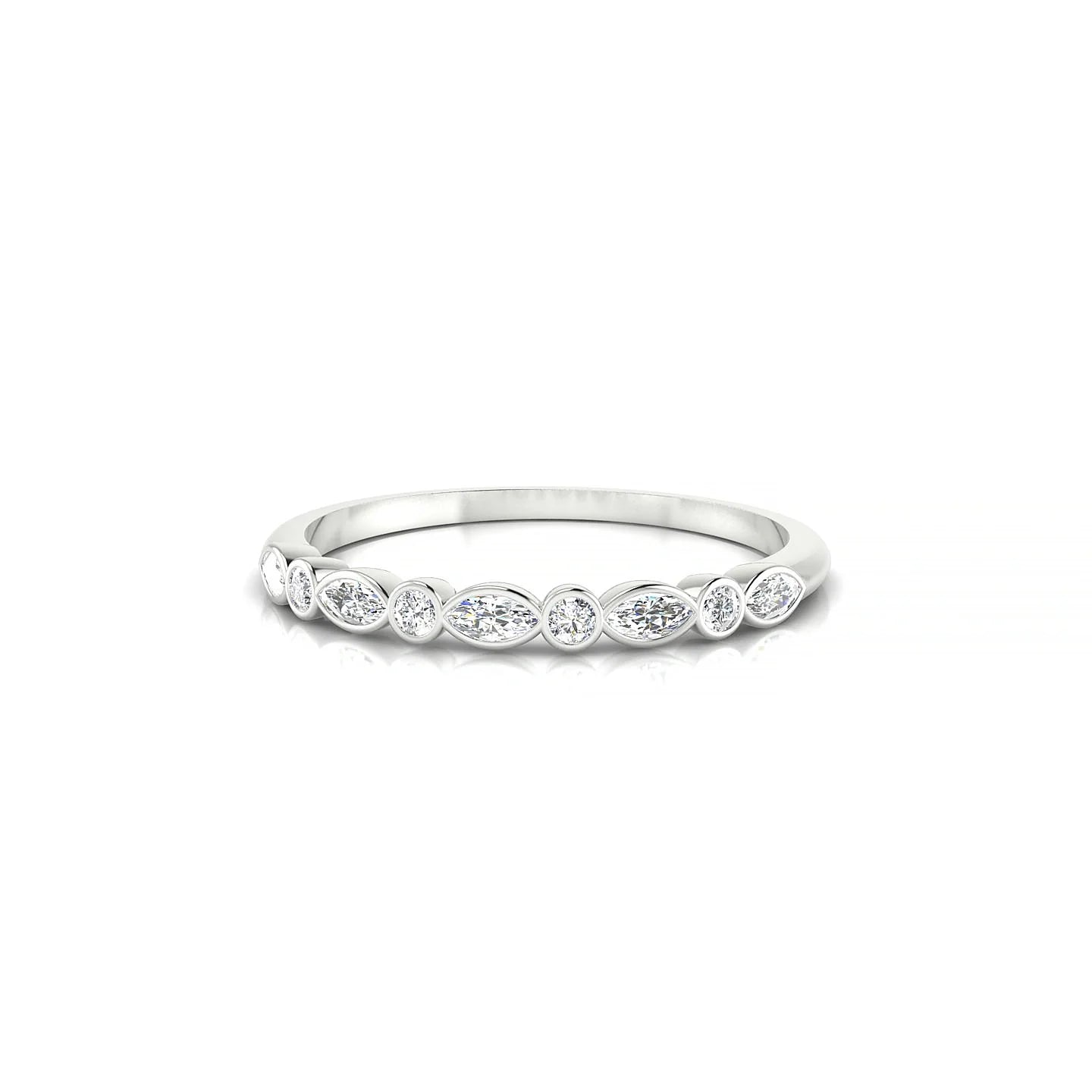 Delight | 18k White Gold 3 x 1.5 mm Marquise Diamond Ring