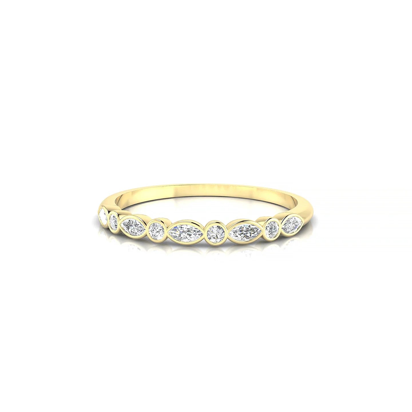 Delight | 18k Yellow Gold 3 x 1.5 mm Marquise Diamond Ring