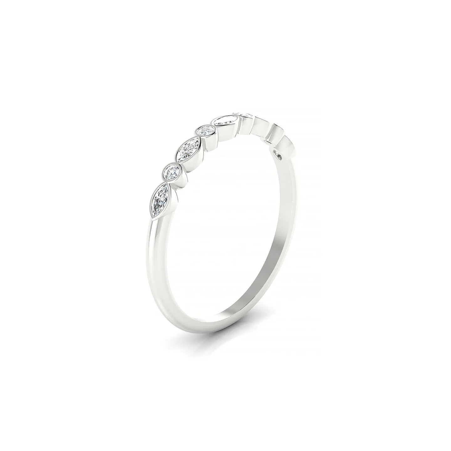 Delight | 18k White Gold 3 x 1.5 mm Marquise Diamond Ring