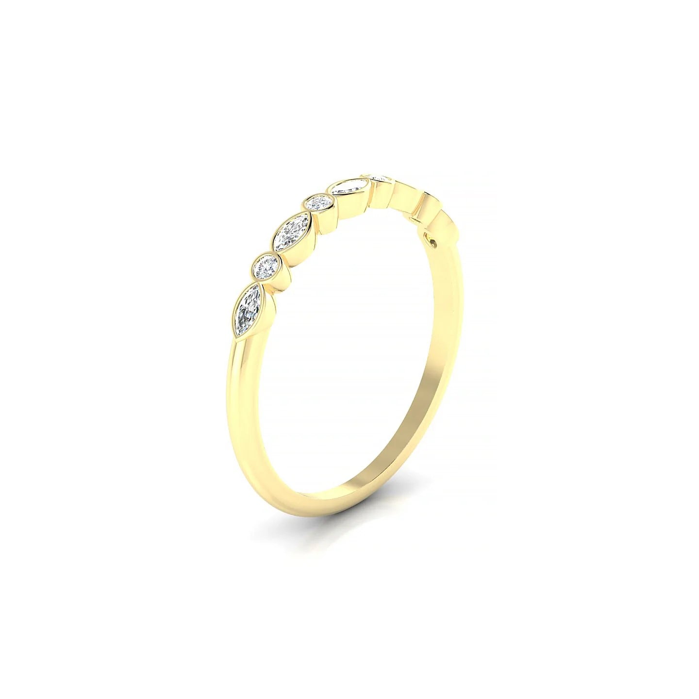 Delight | 18k Yellow Gold 3 x 1.5 mm Marquise Diamond Ring