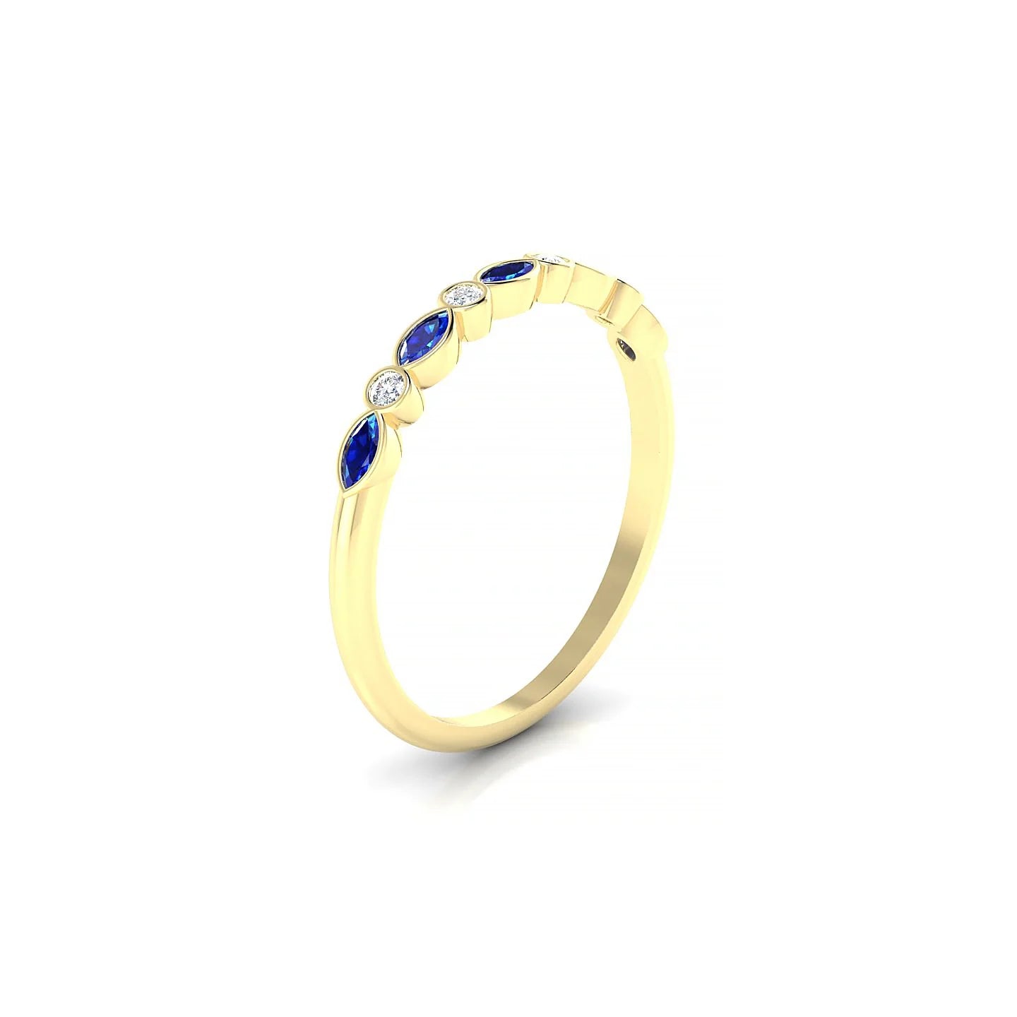 Delight | 18k Yellow Gold 3 x 1.5 mm Marquise Sapphire Ring